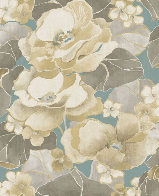 Metallic Gold, Teal, and Greige