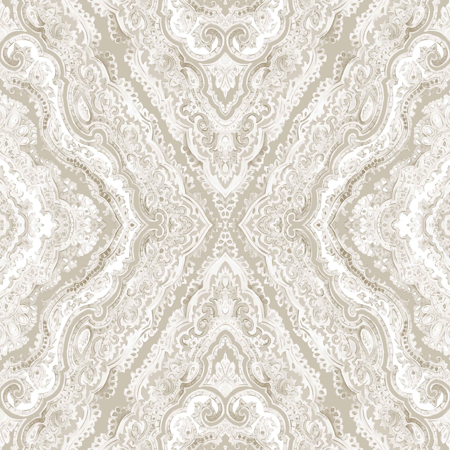 beige_a traditional paisley wallpaper pattern