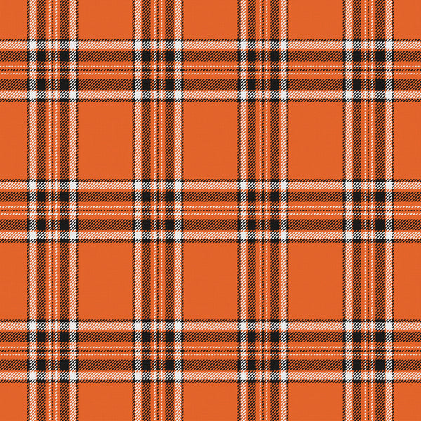 Alderwick — Orange, Near Black & White — full pattern