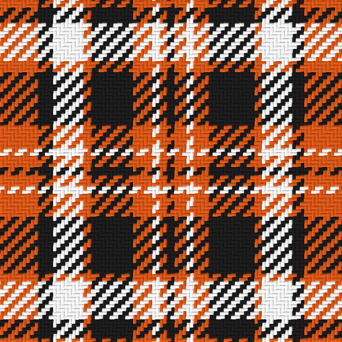 Orange, Near Black & White · Palette 014 — Alderwick — Pattern detail