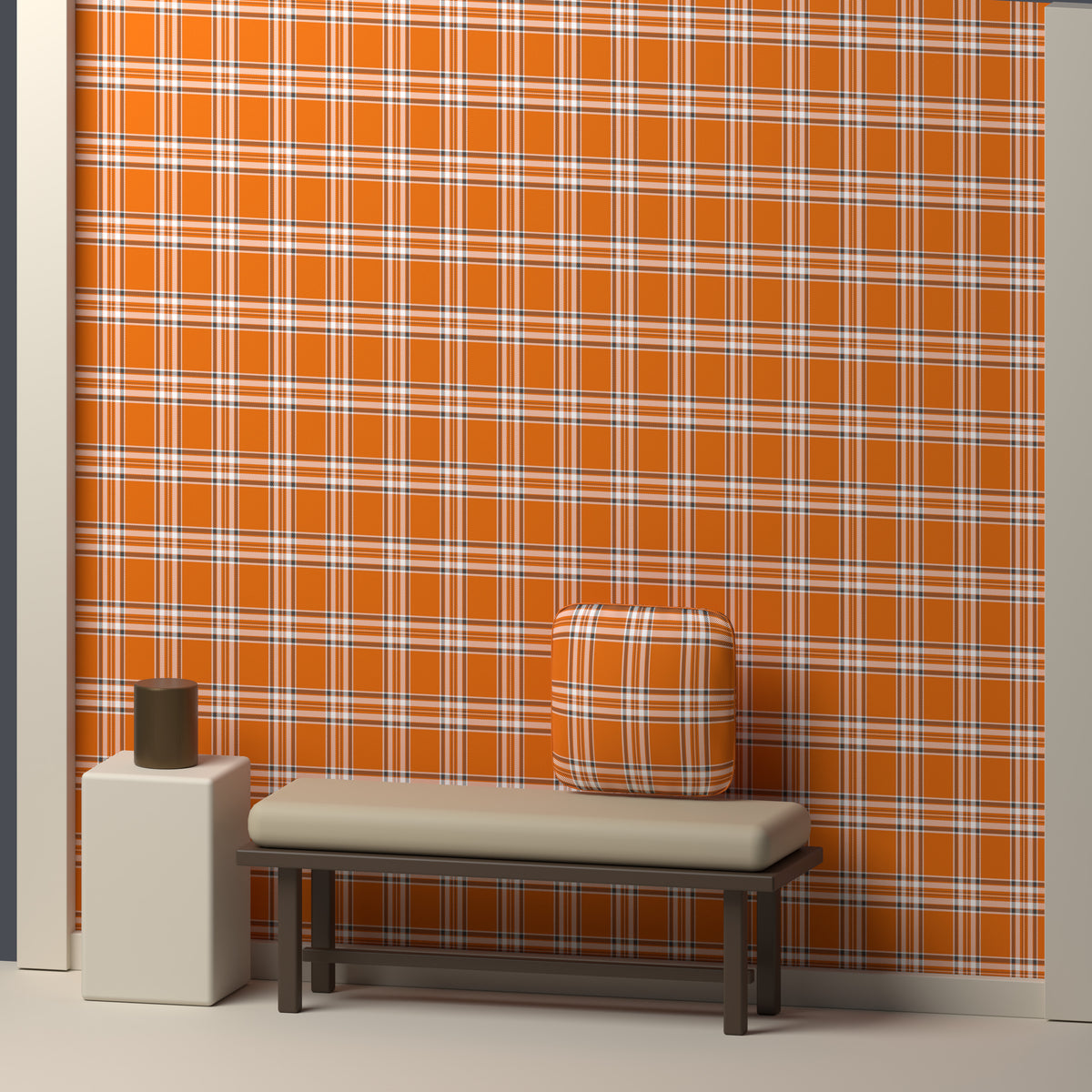 Orange, White & Smoke Gray — Alderwick — In a room