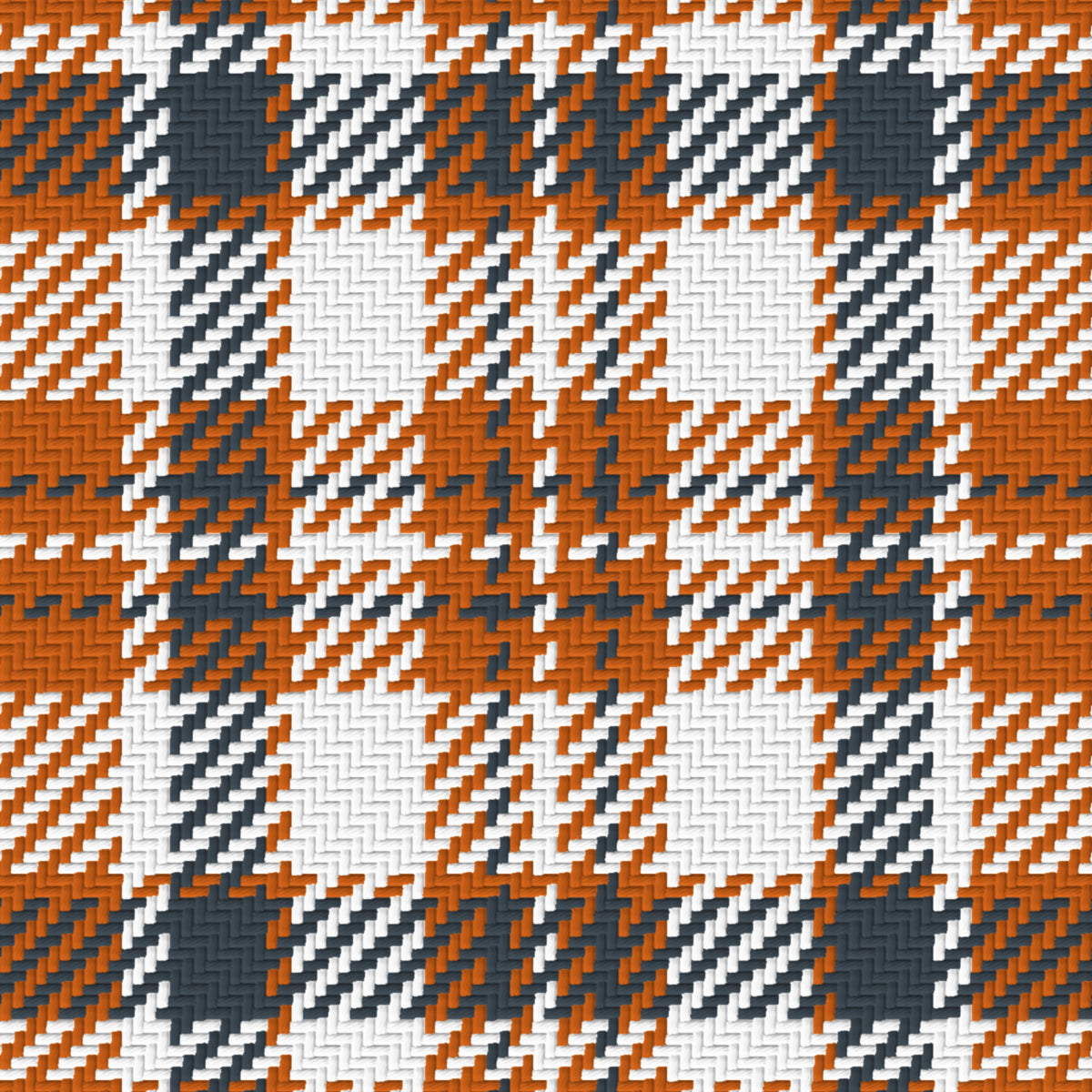 Burnt Orange, White & Charcoal — Alderwick — Pattern detail
