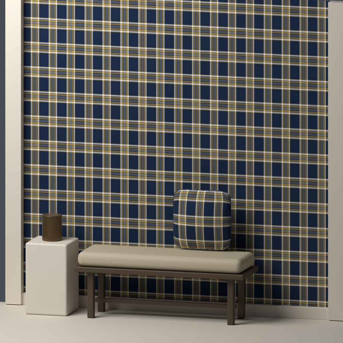 Midnight Navy, Antique Gold & White — Alderwick — In a room