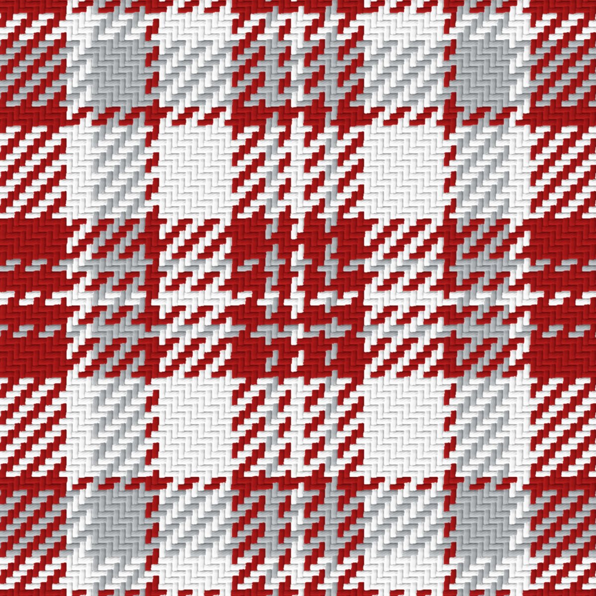 Deep Red, White & Silver Gray — Alderwick — Pattern detail