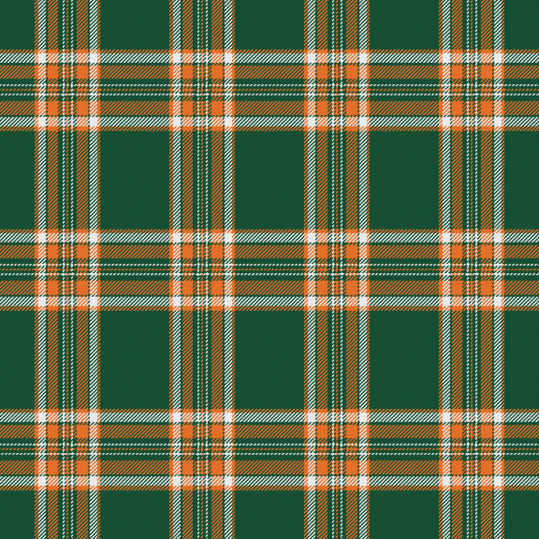 Deep Green, Orange & White — Alderwick — Full pattern