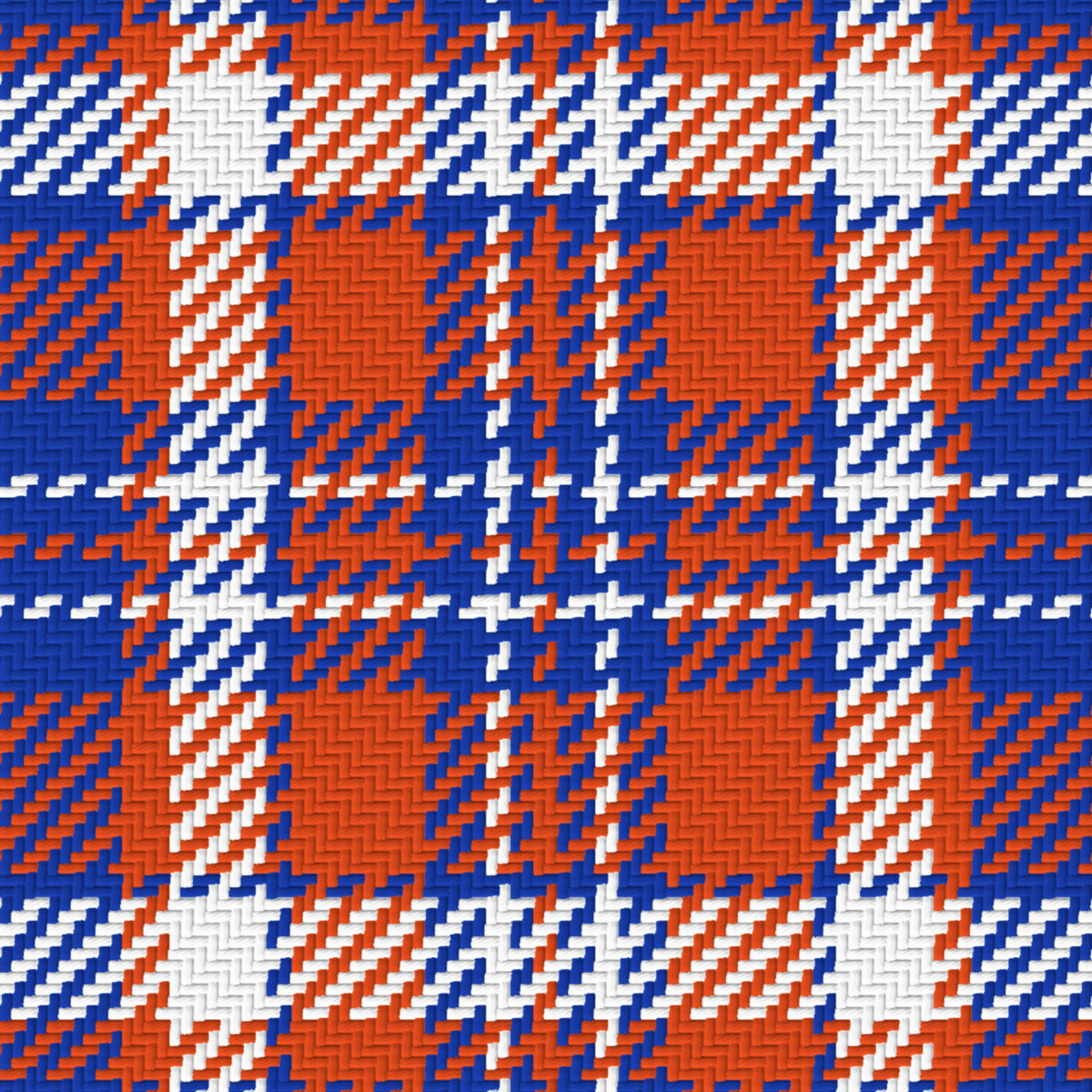 Royal Blue, Orange & White — Alderwick — Pattern detail