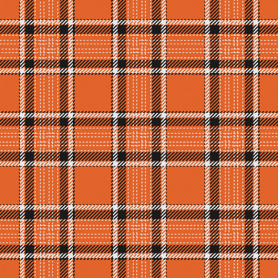 Orange, Near Black & White — Heritage — Full pattern