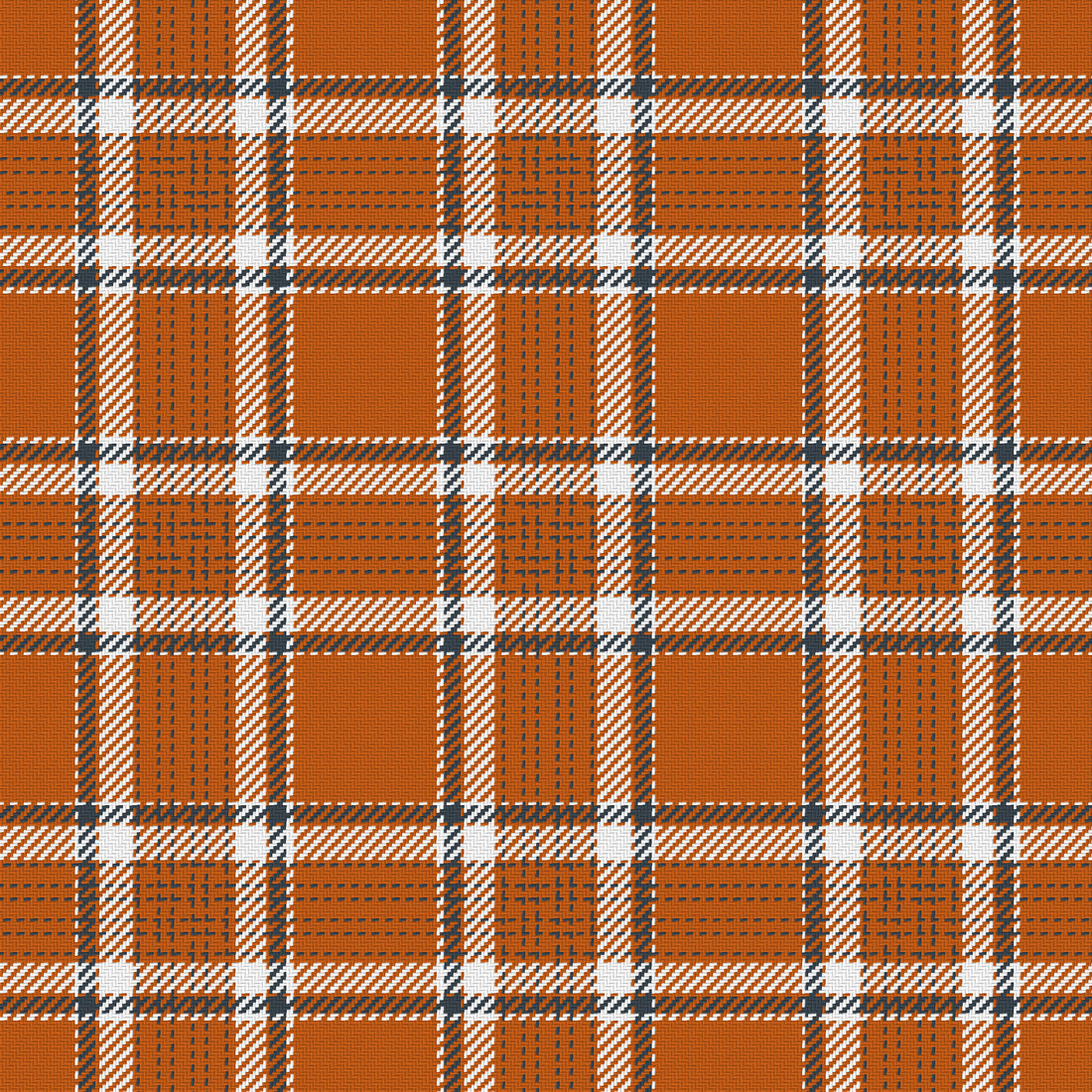 Burnt Orange, White & Charcoal — Heritage — Full pattern