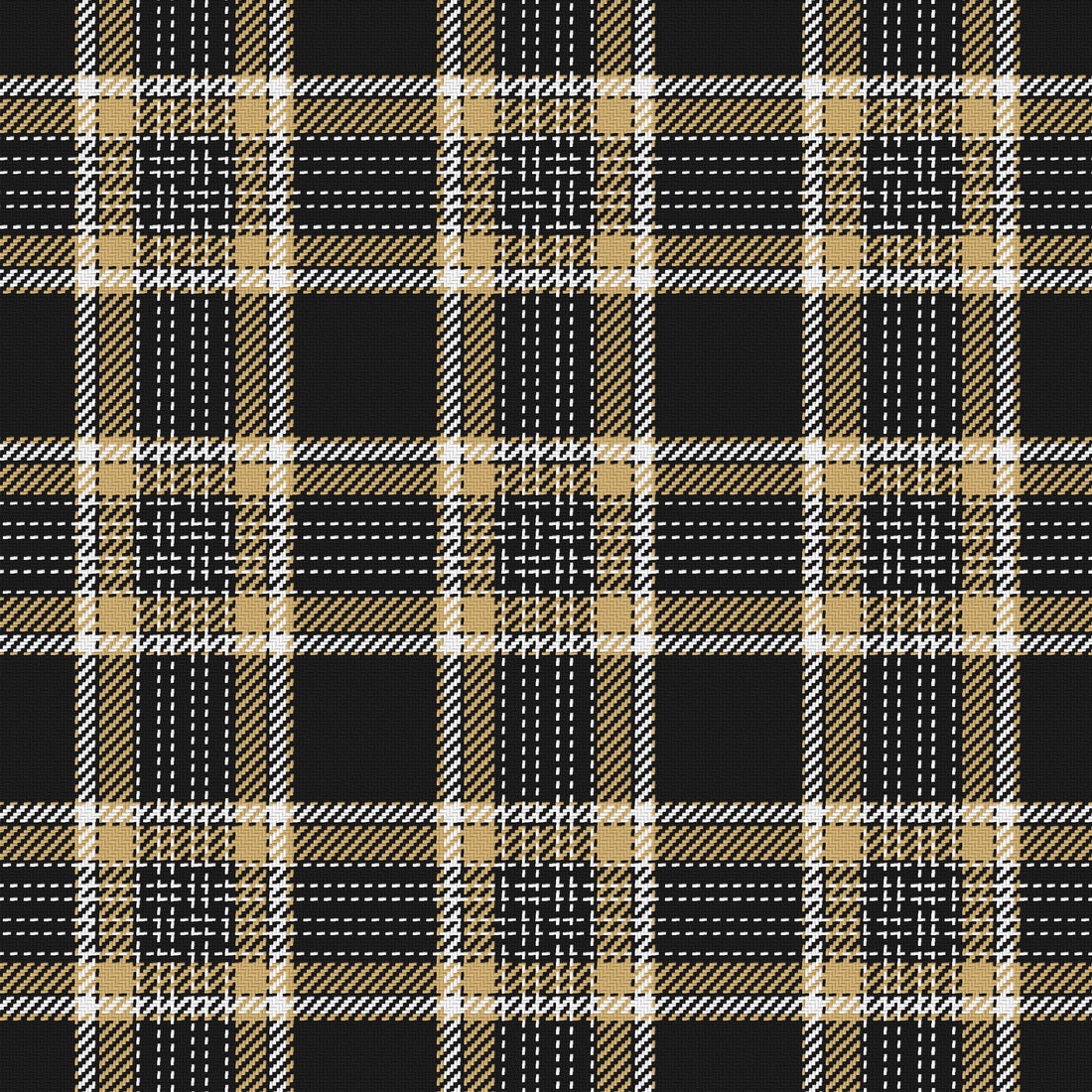Near Black, Antique Gold & White · Palette 034 — Heritage — Full pattern
