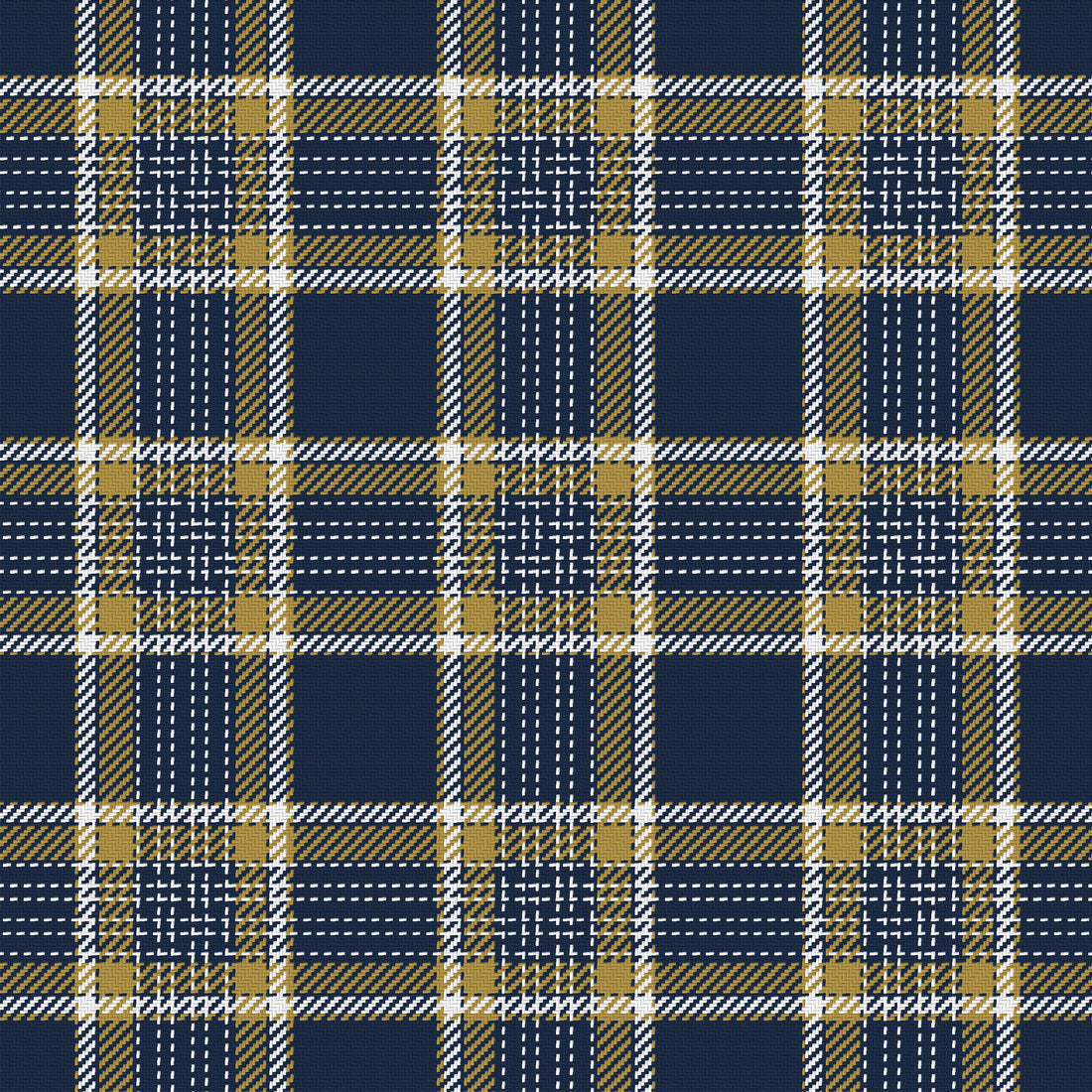 Midnight Navy, Antique Gold & White — Heritage — Full pattern