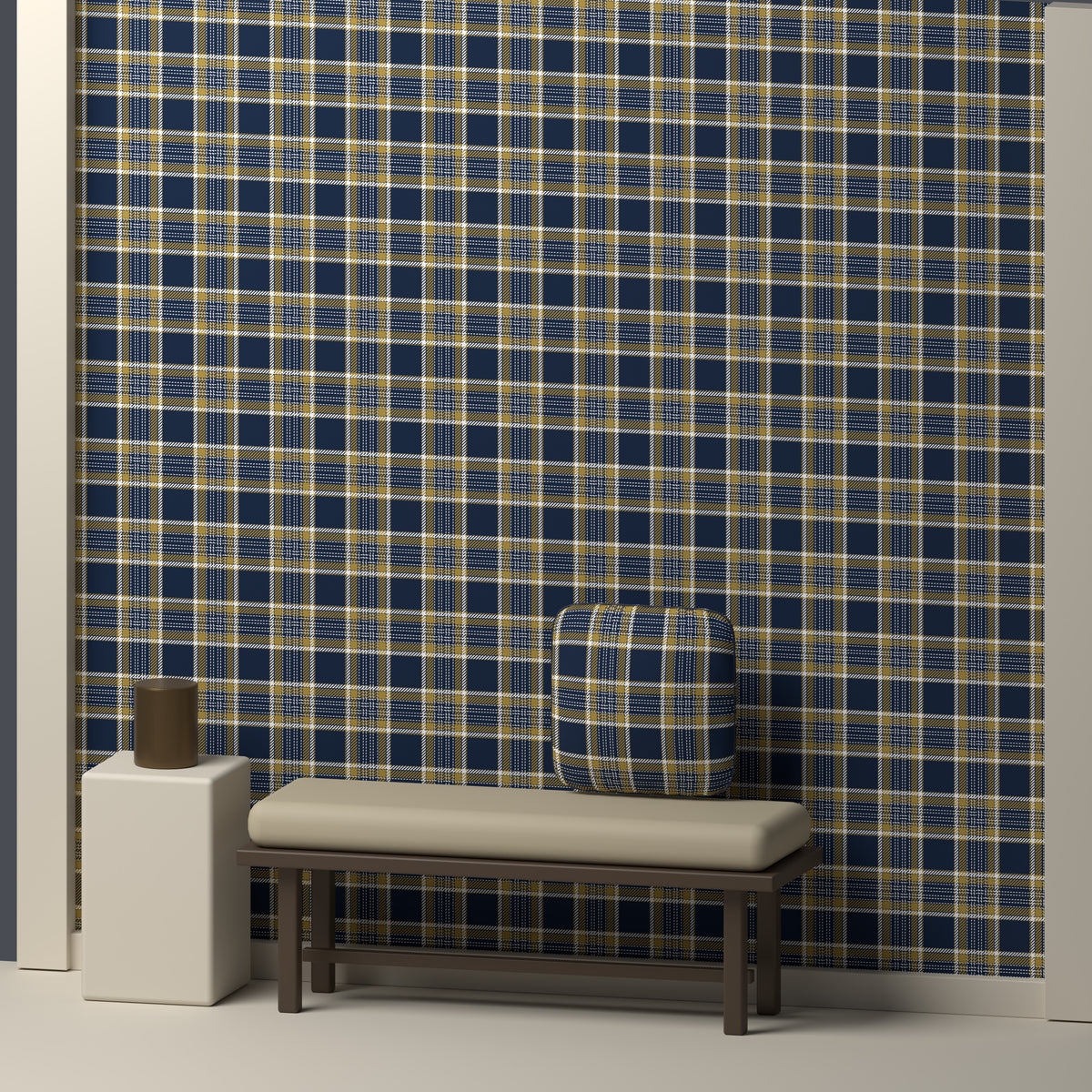 Midnight Navy, Antique Gold & White — Heritage — In a room