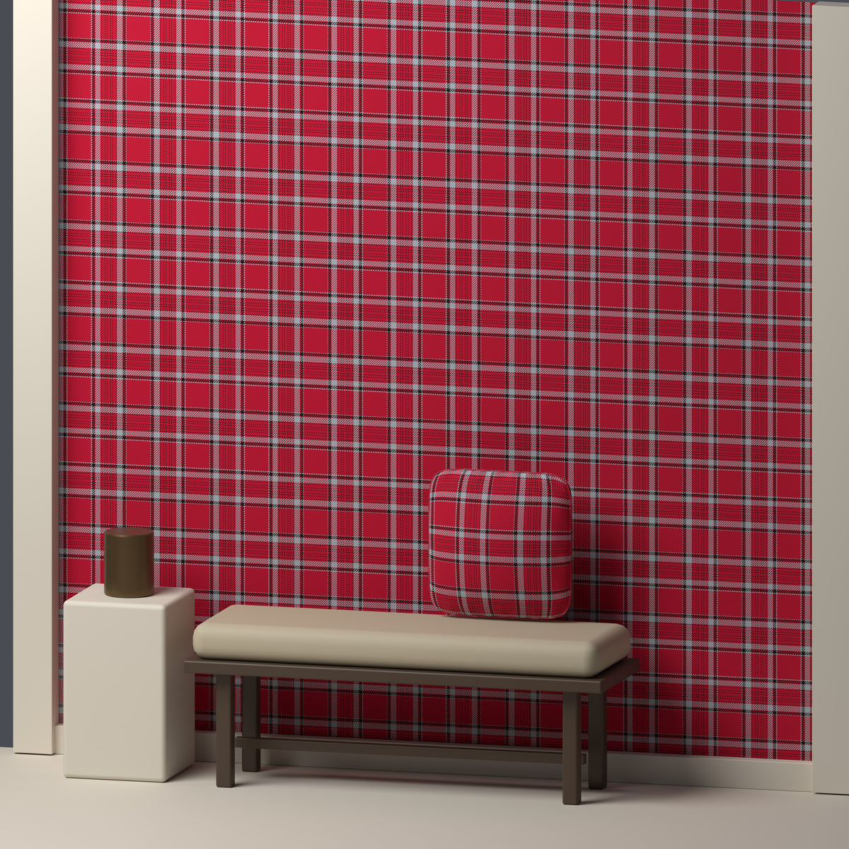 Scarlet, Gray & Near Black — Heritage — In a room