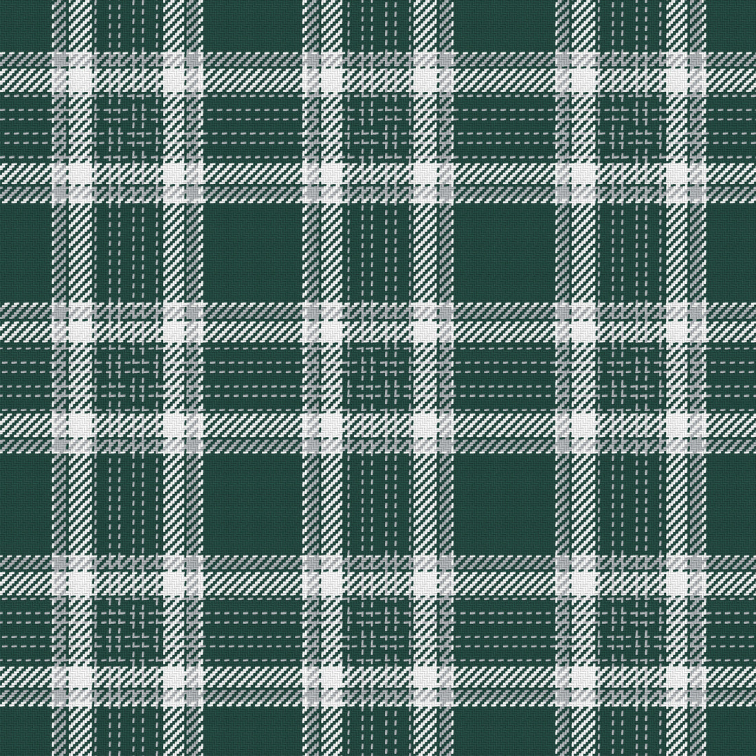 Deep Green, White & Silver Gray — Heritage — Full pattern