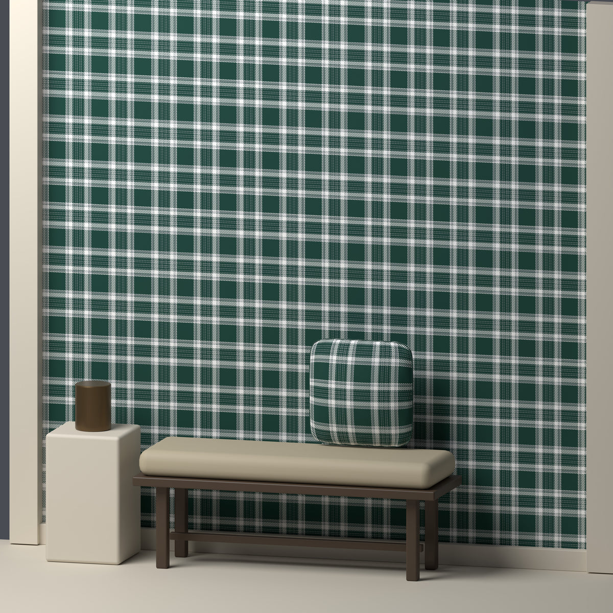 Deep Green, White & Silver Gray — Heritage — In a room