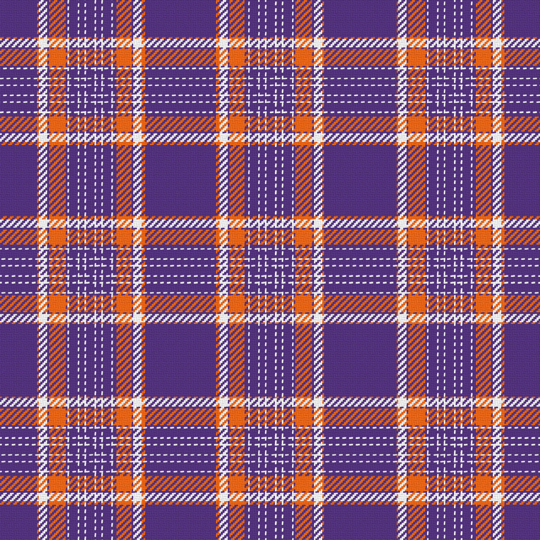 Deep Purple, Orange & White — Heritage — Full pattern