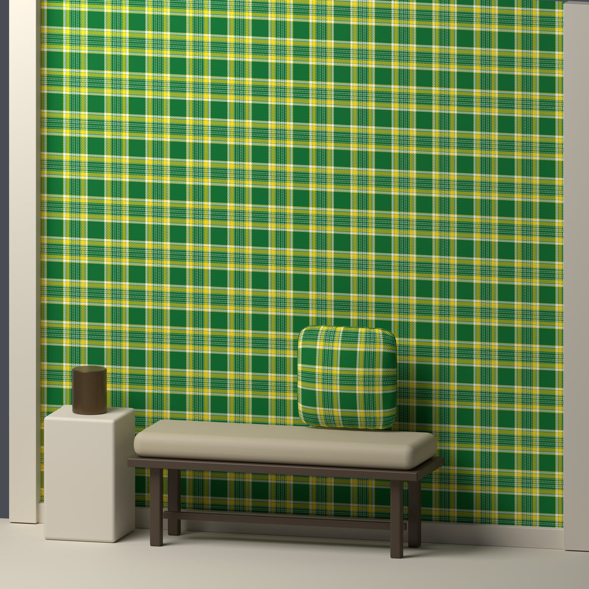 Deep Green, Golden Yellow & White — Heritage — In a room