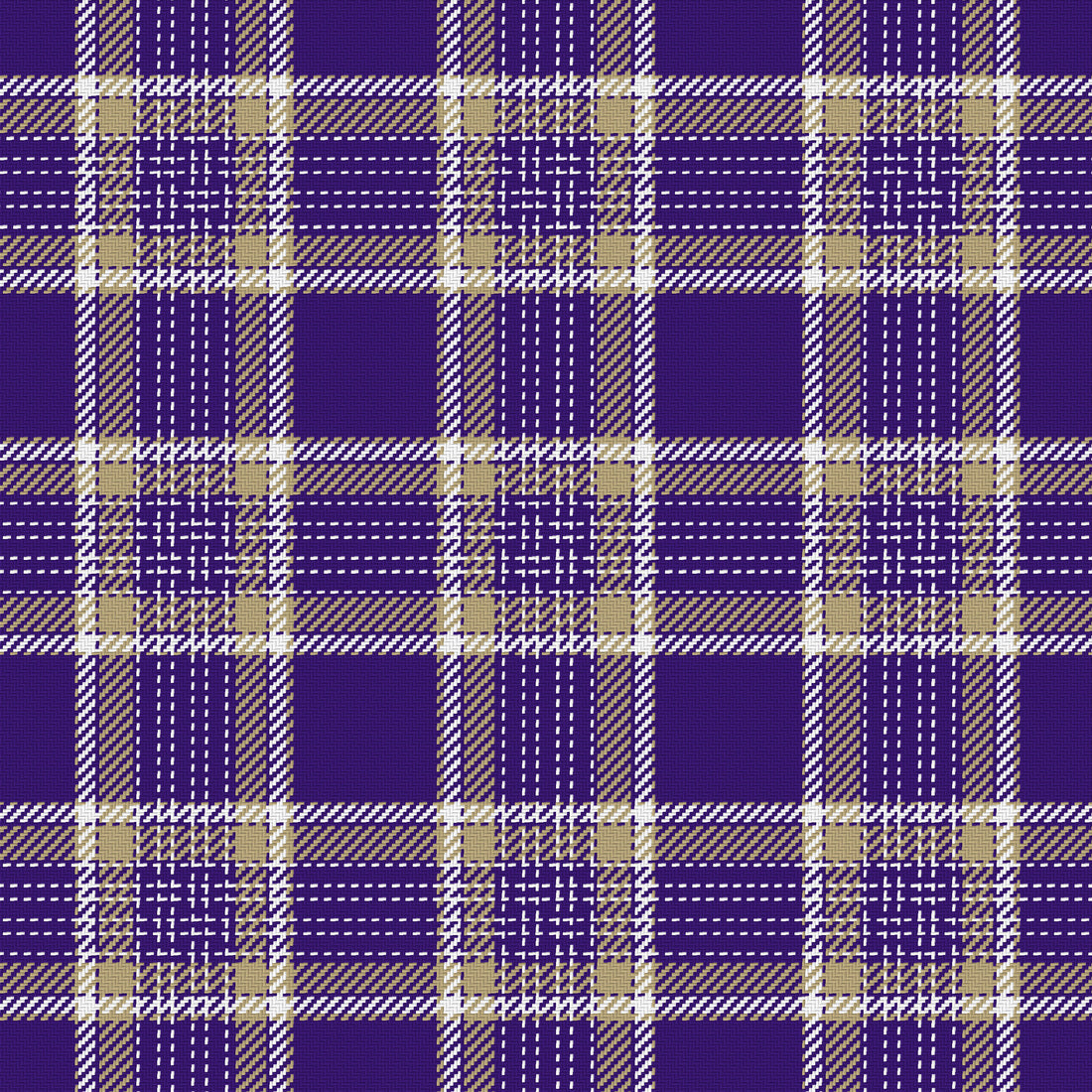 Deep Purple, Muted Gold & White — Heritage — Full pattern