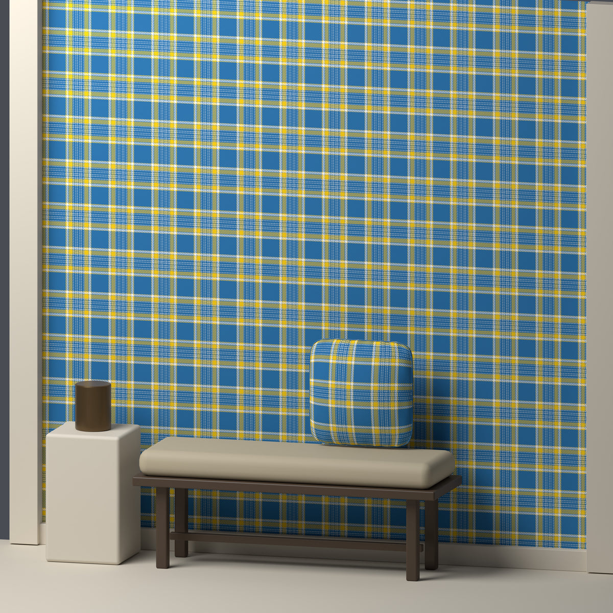 Blue, Golden Yellow & White — Heritage — In a room