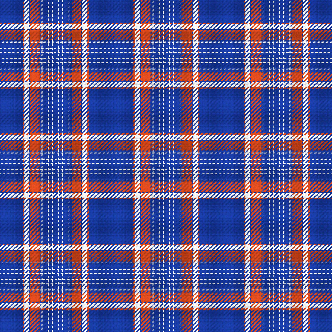 Royal Blue, Orange & White — Heritage — Full pattern