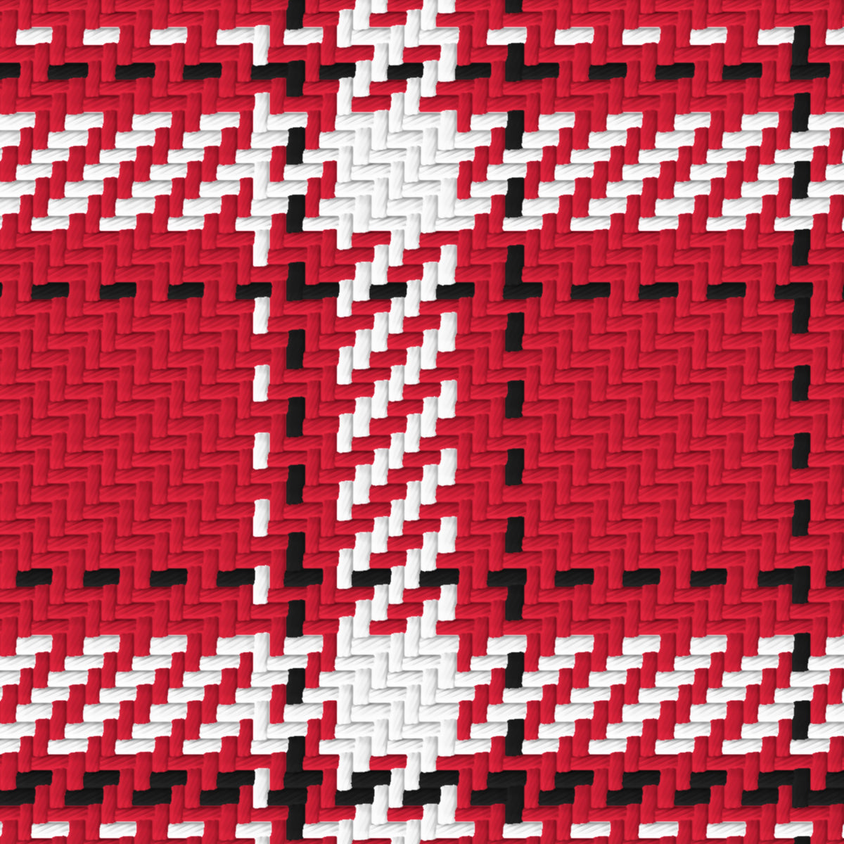 Scarlet, White & Near Black — Tailored — Pattern detail