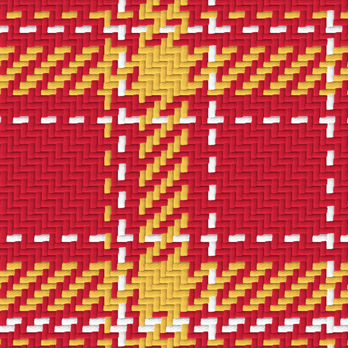 Cardinal, Warm Gold & White — Tailored — Pattern detail
