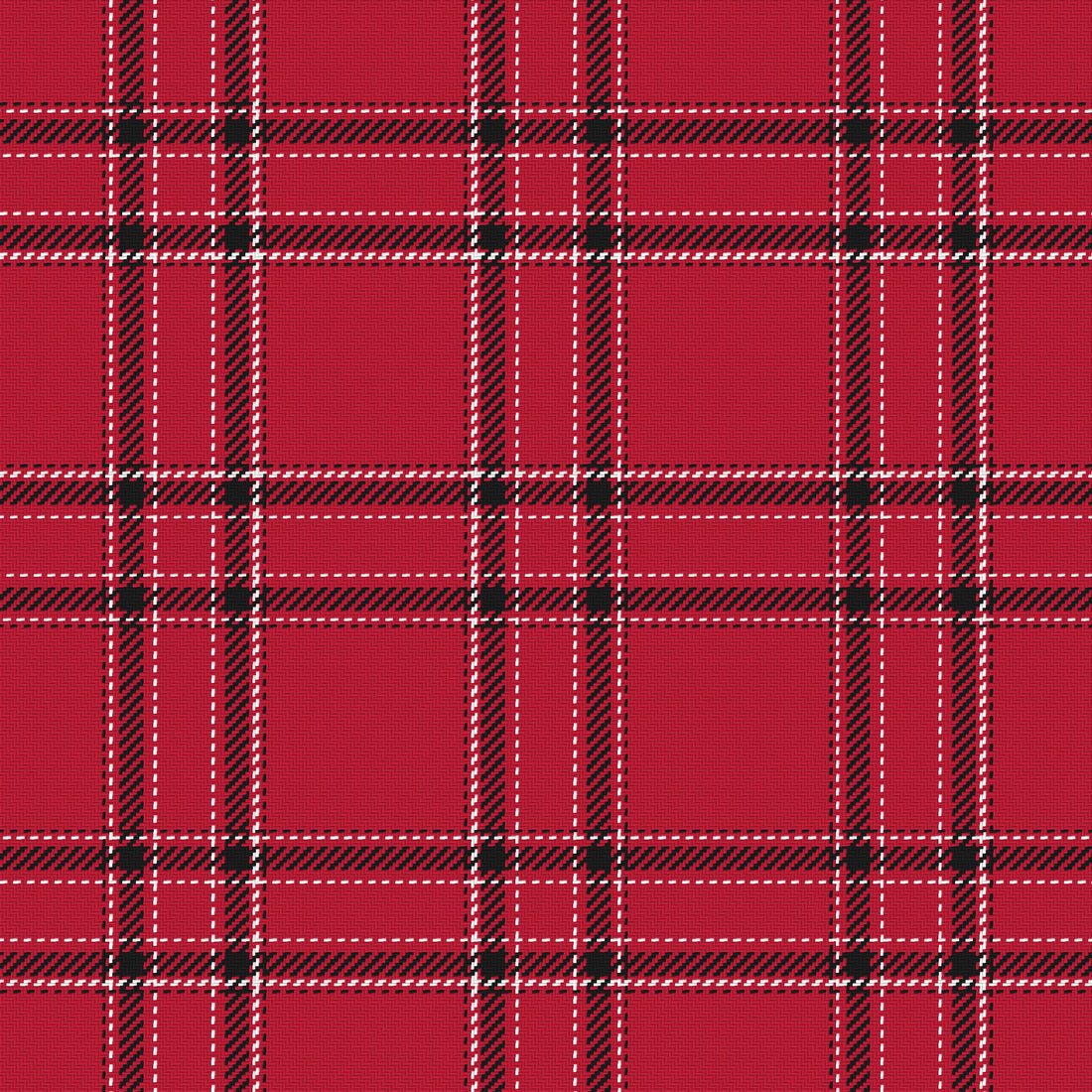 Red, Near Black & White · Palette 023 — Tailored — Full pattern