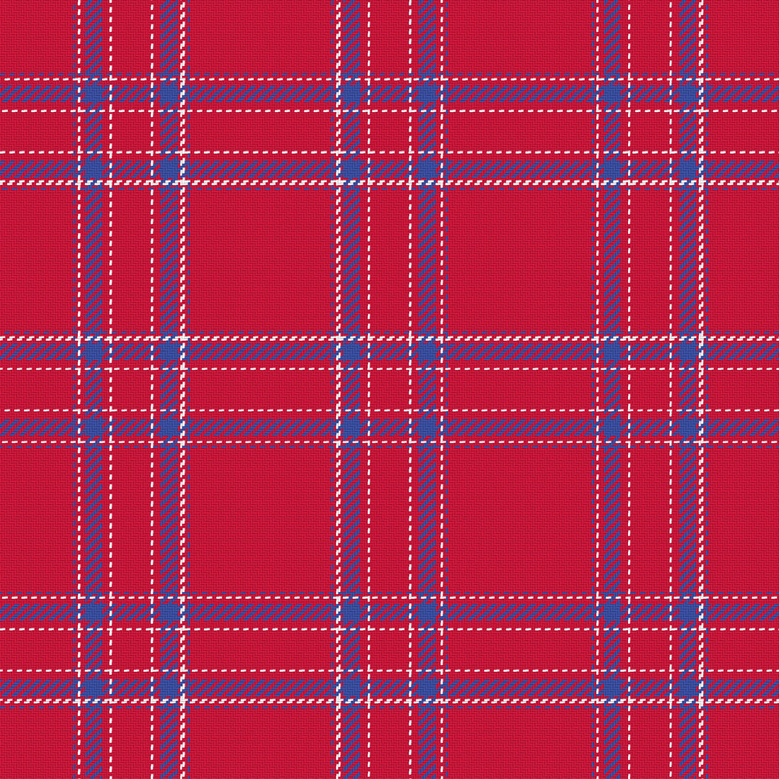 Deep Red, Royal Blue & White — Tailored — Full pattern