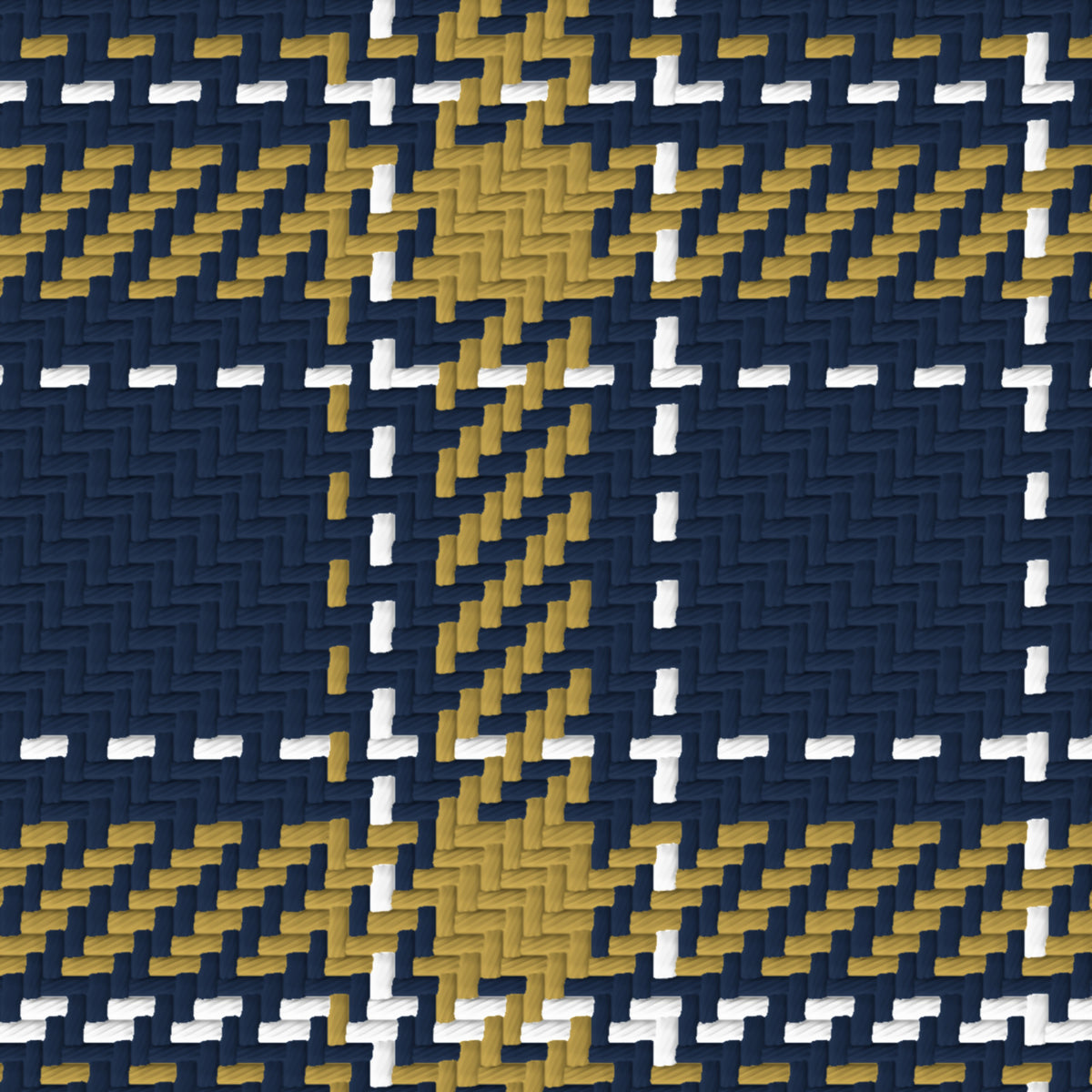 Midnight Navy, Antique Gold & White — Tailored — Pattern detail
