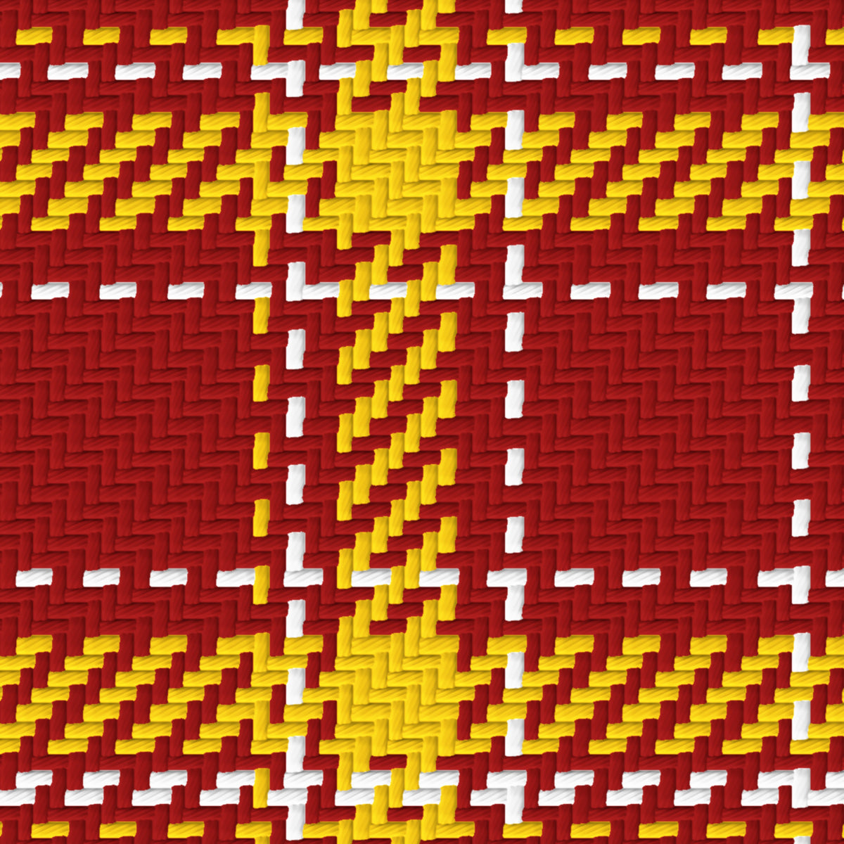 Deep Red, Golden Yellow & White — Tailored — Pattern detail