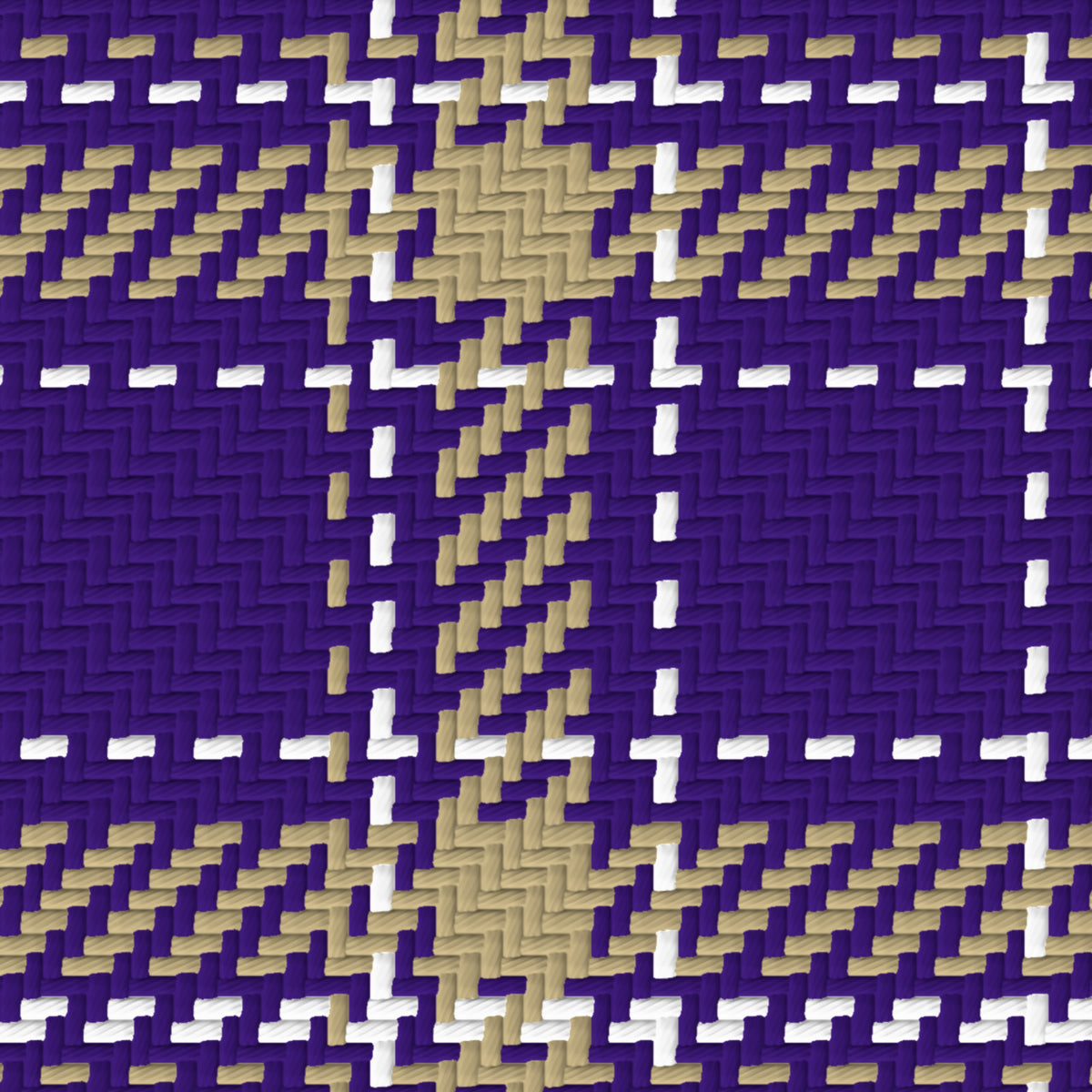 Deep Purple, Muted Gold & White — Tailored — Pattern detail