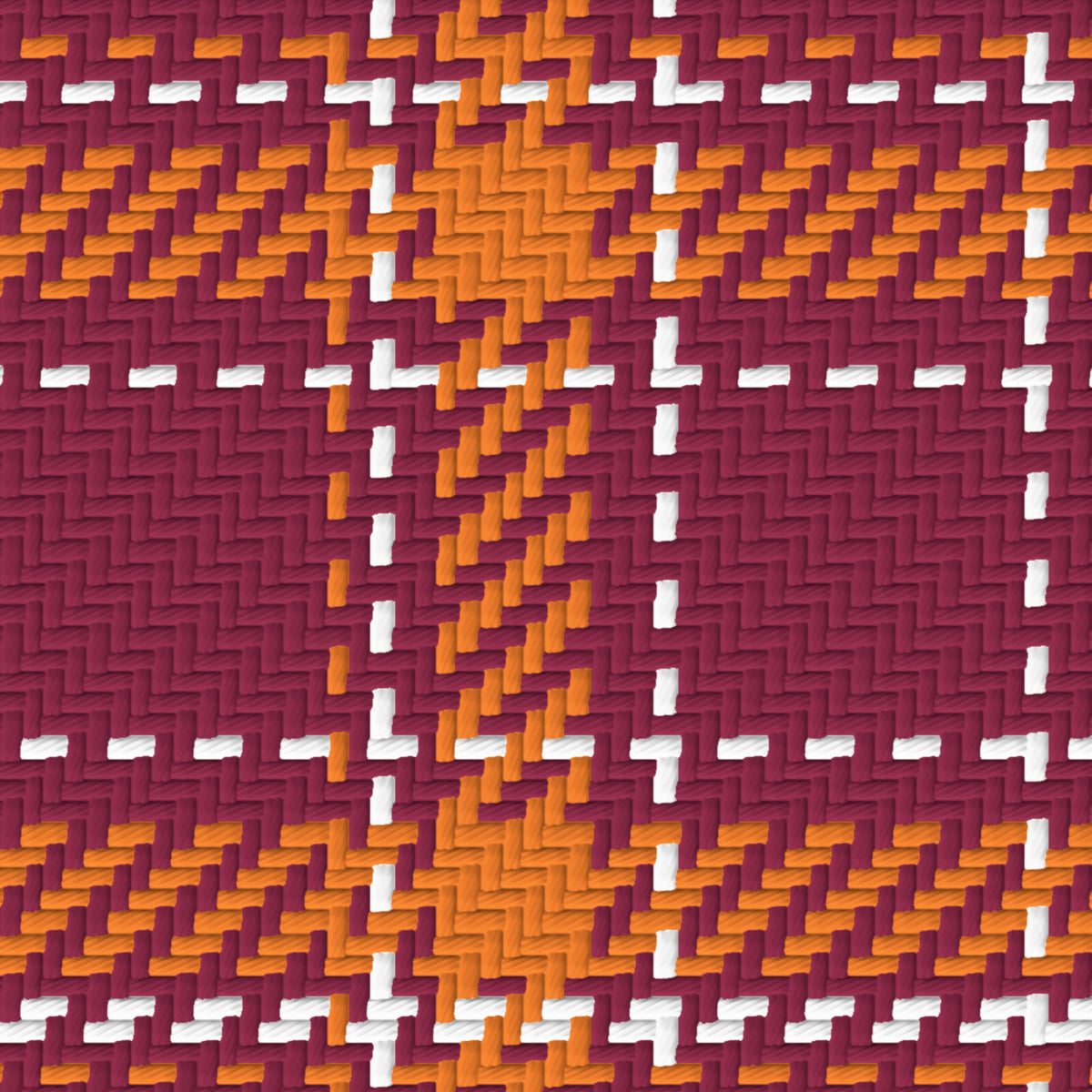 Maroon, Burnt Orange & White — Tailored — Pattern detail