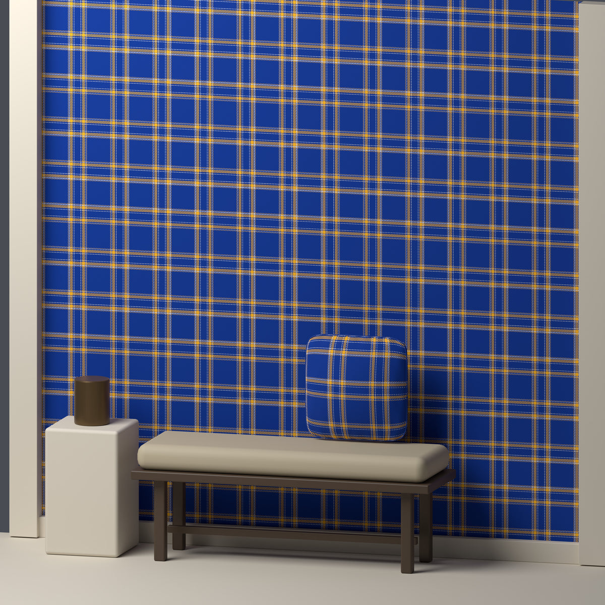 Royal Blue, Golden Yellow & White — Tailored — In a room