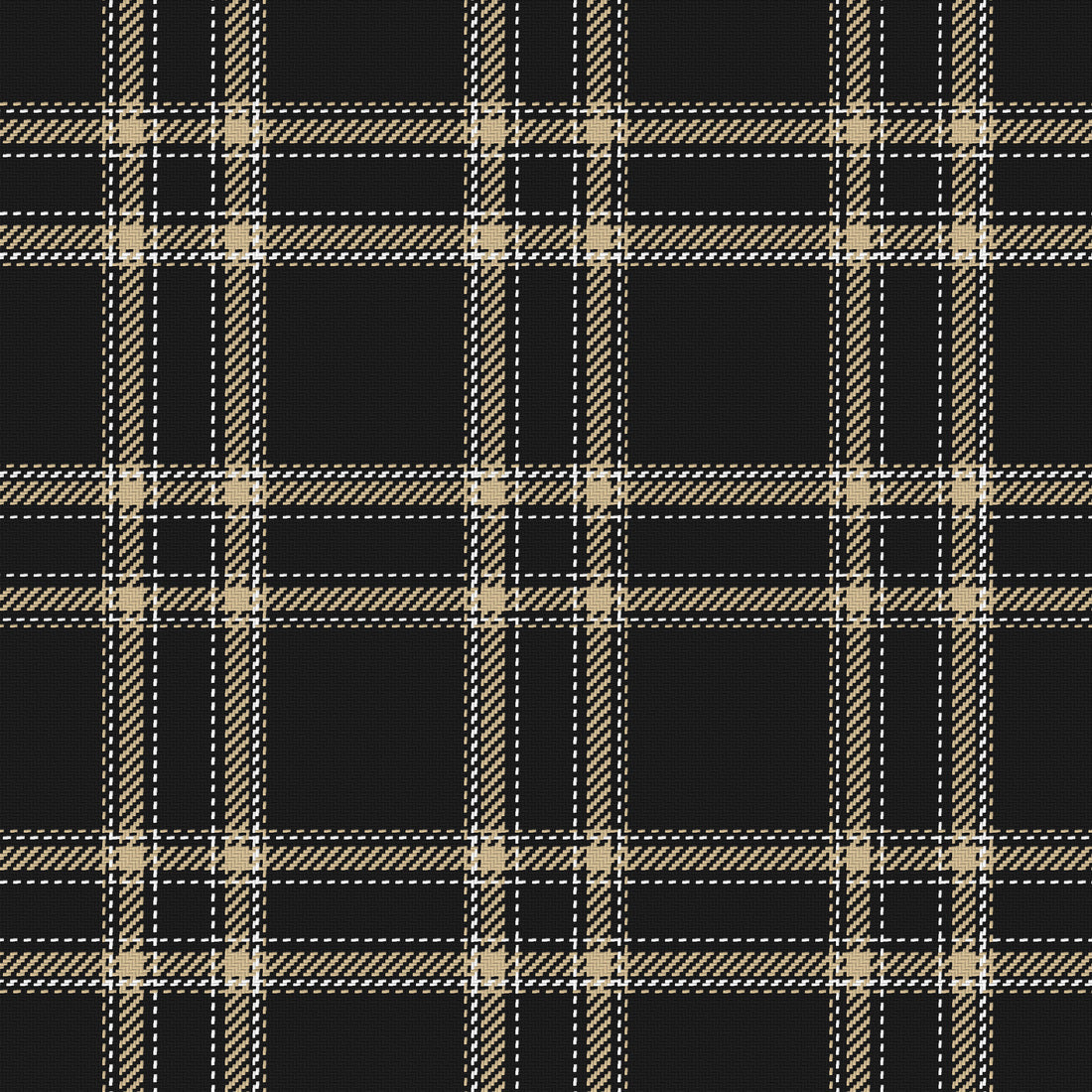 Near Black, Old Gold & White — Tailored — Full pattern