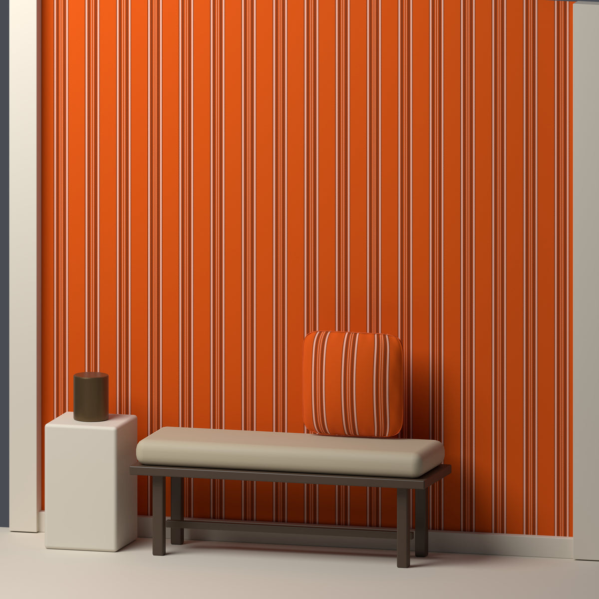 Orange, Near Black & White · Palette 014 — Ashbourne — In a room