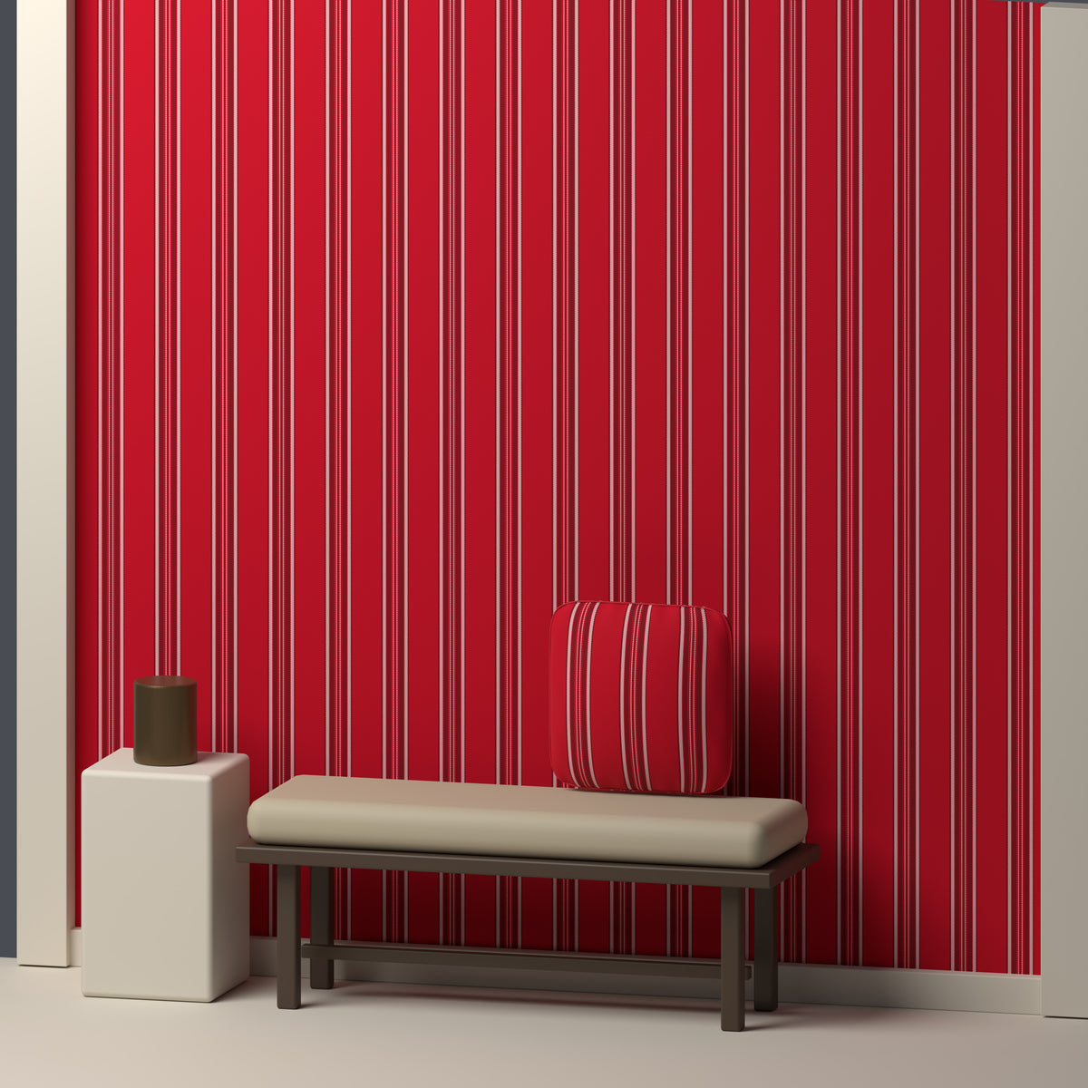 Deep Red, Near Black & White · Palette 015 — Ashbourne — In a room