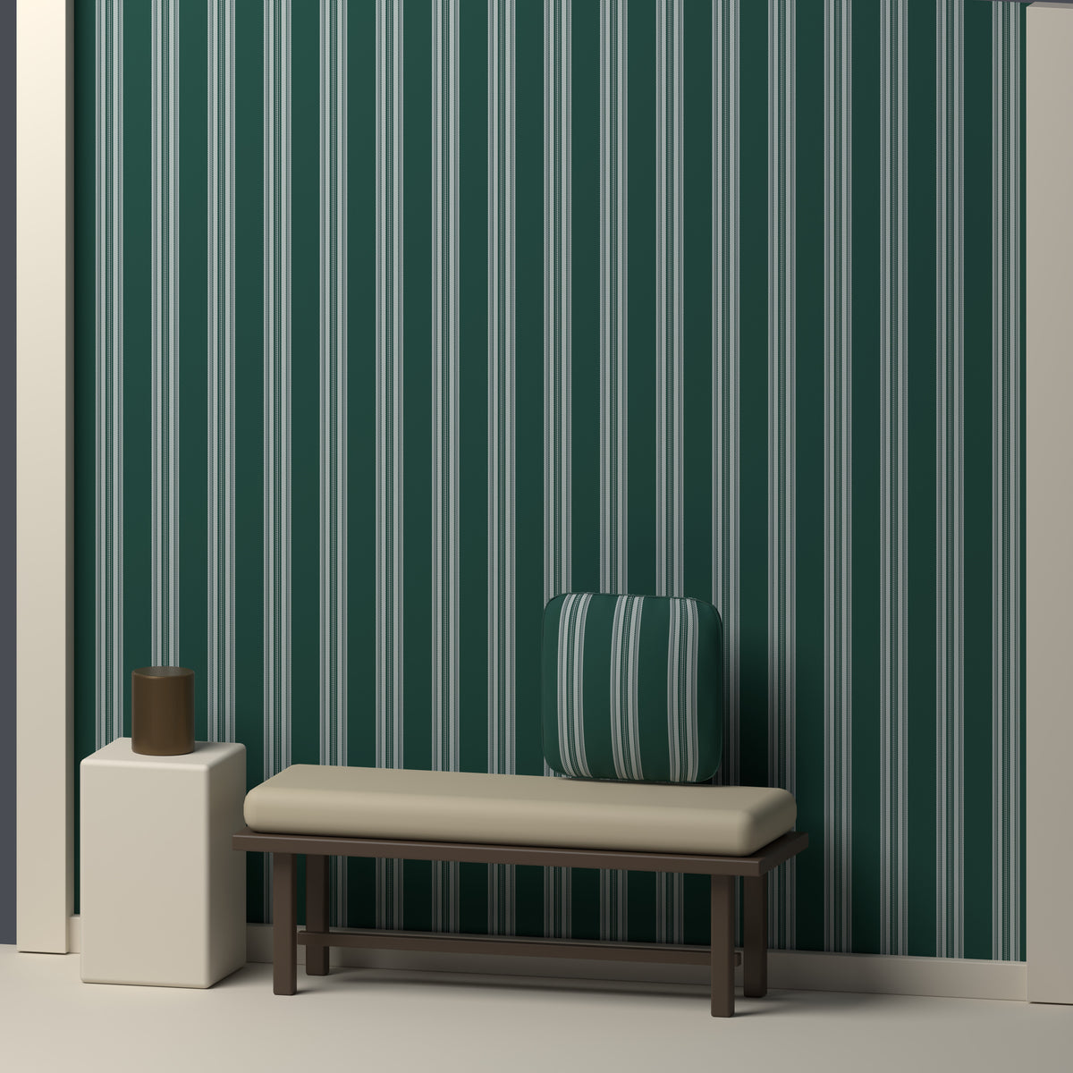 Deep Green, White & Silver Gray — Ashbourne — In a room
