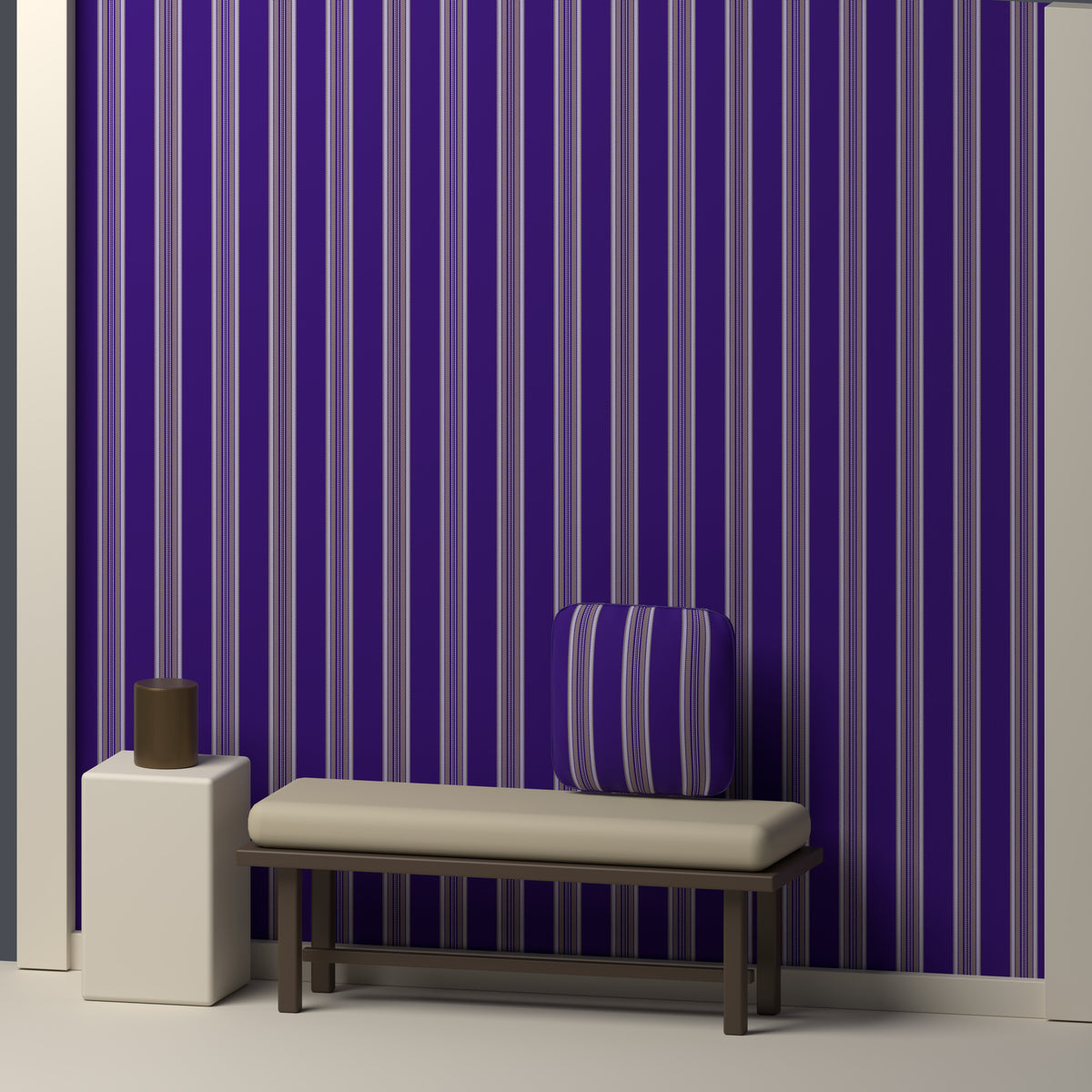 Deep Purple, Muted Gold & White — Ashbourne — In a room