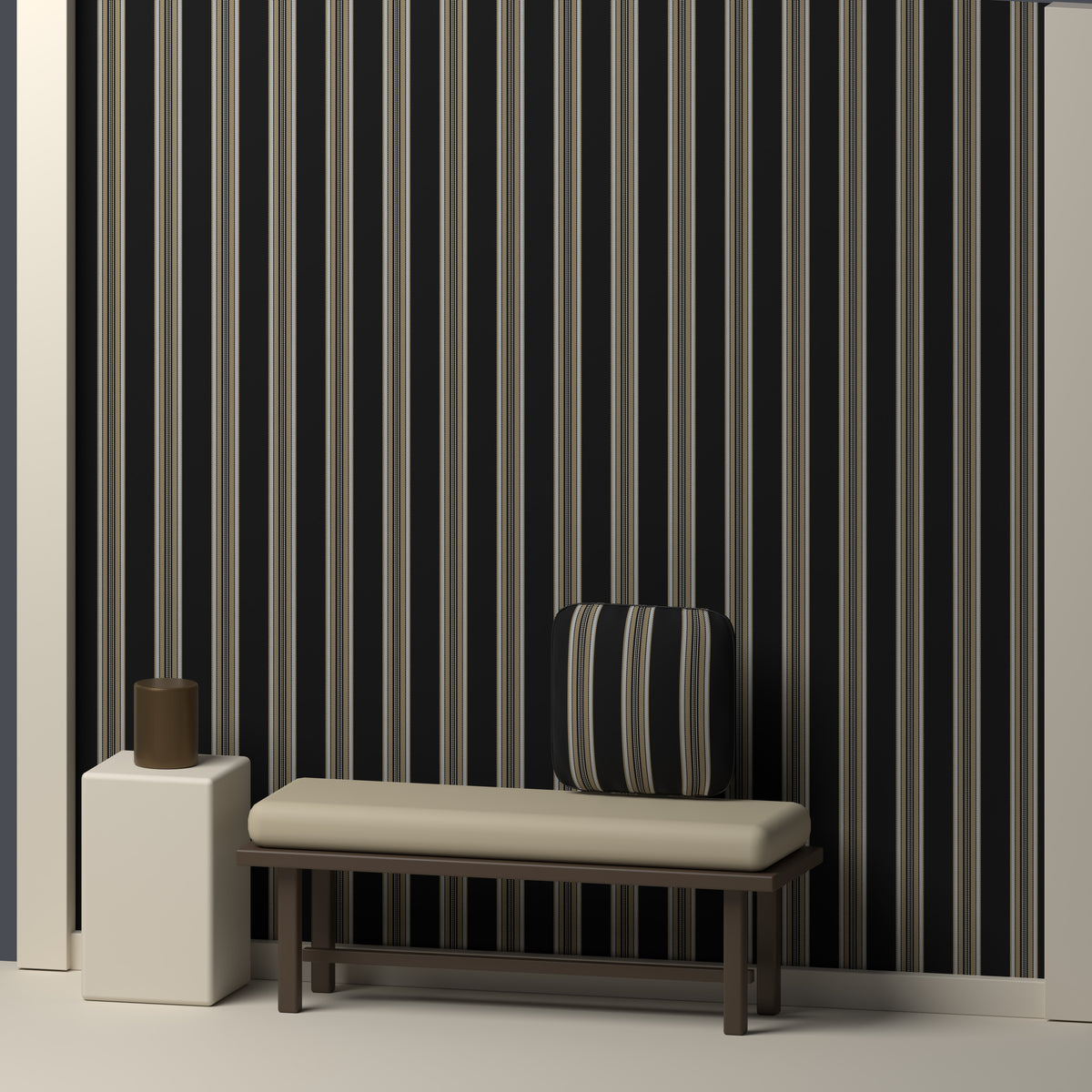 Near Black, Old Gold & White — Ashbourne — In a room