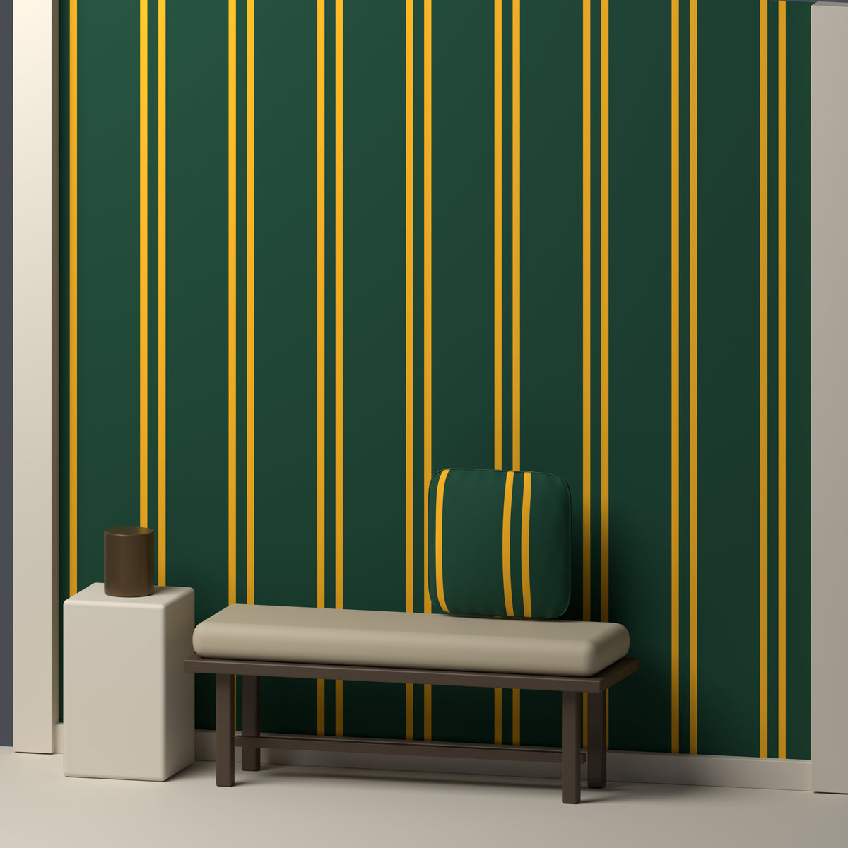 Forest Green, Gold & White — Double Track — In a room