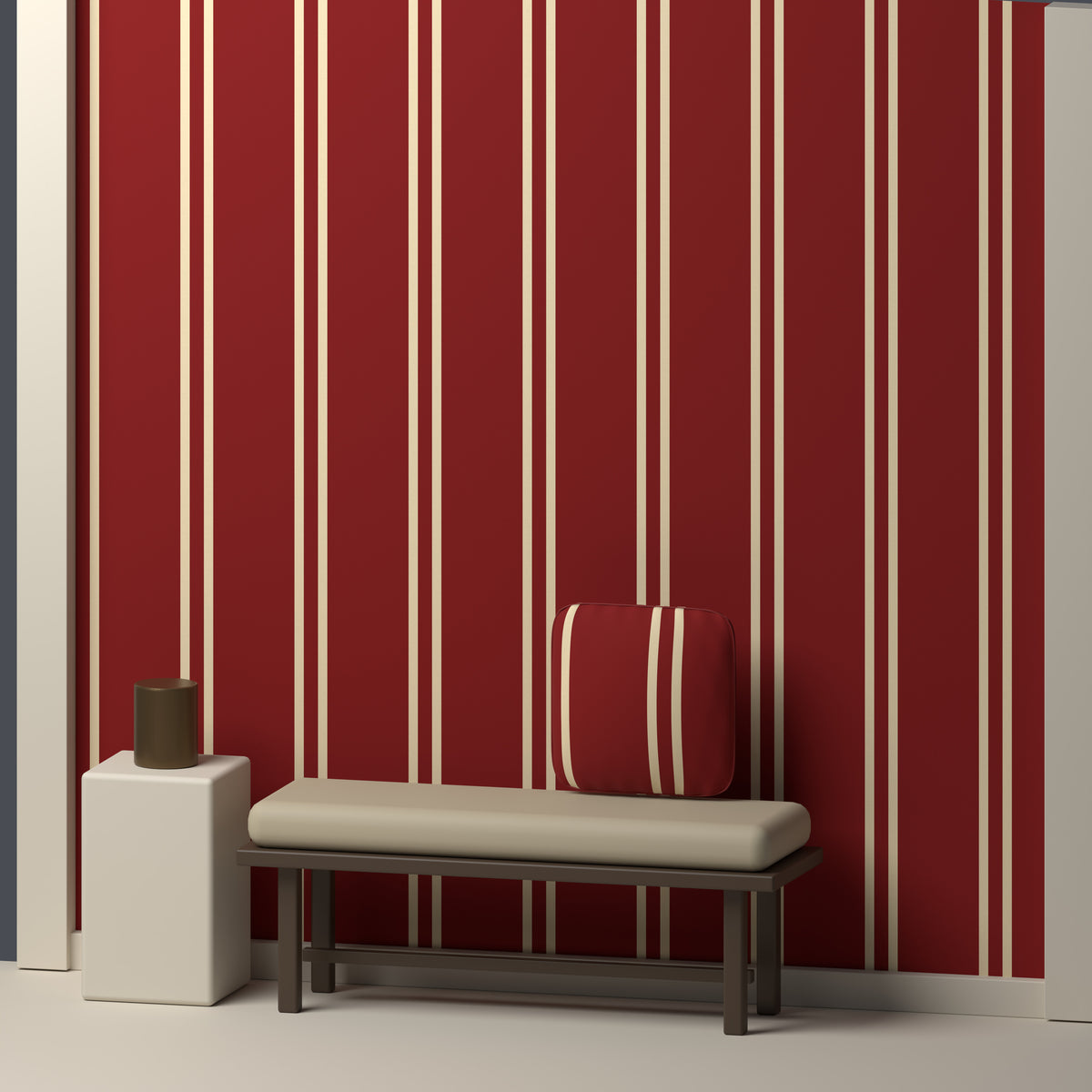 Crimson, Cream & White — Double Track — In a room