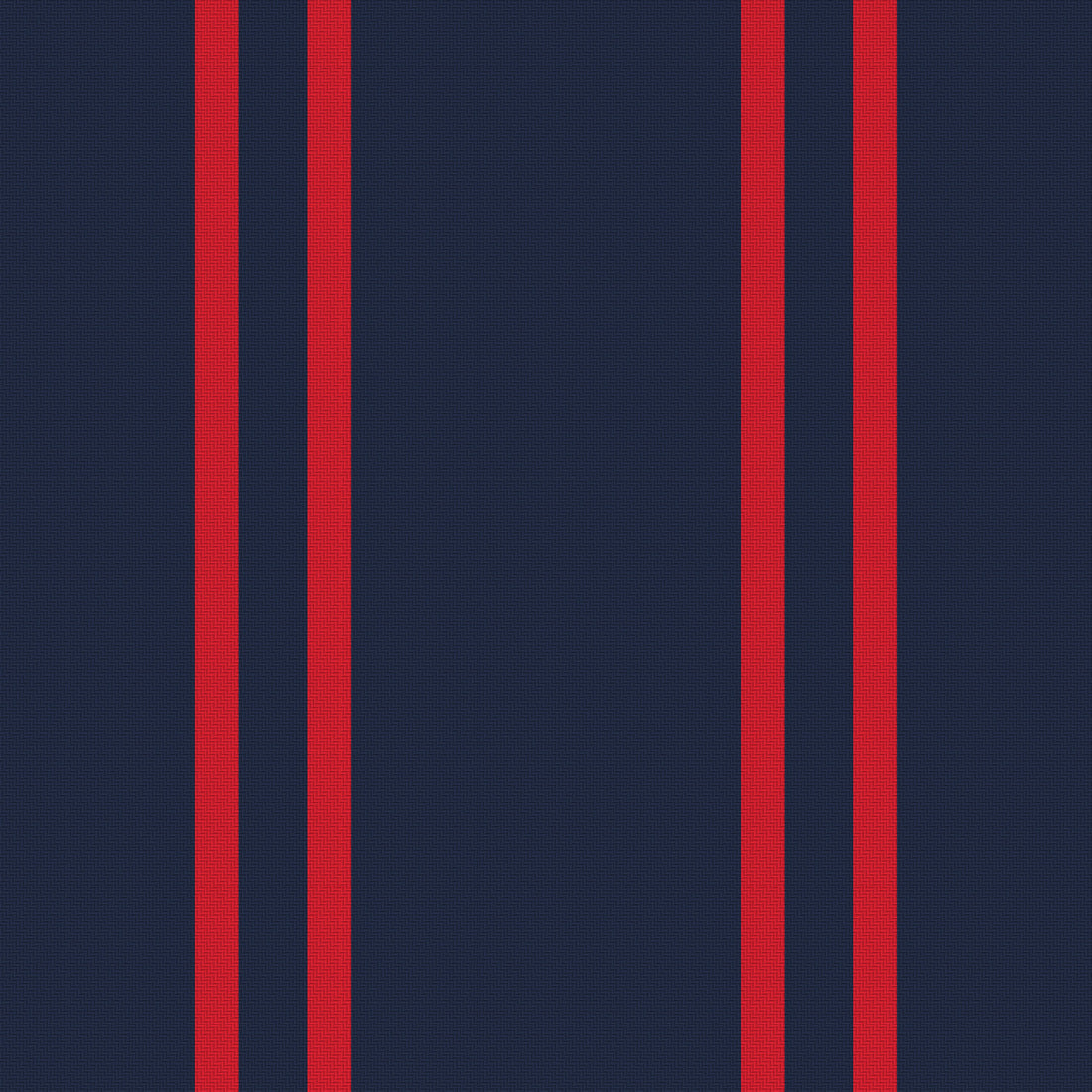 Deep Navy, Red & White — Double Track — Full pattern