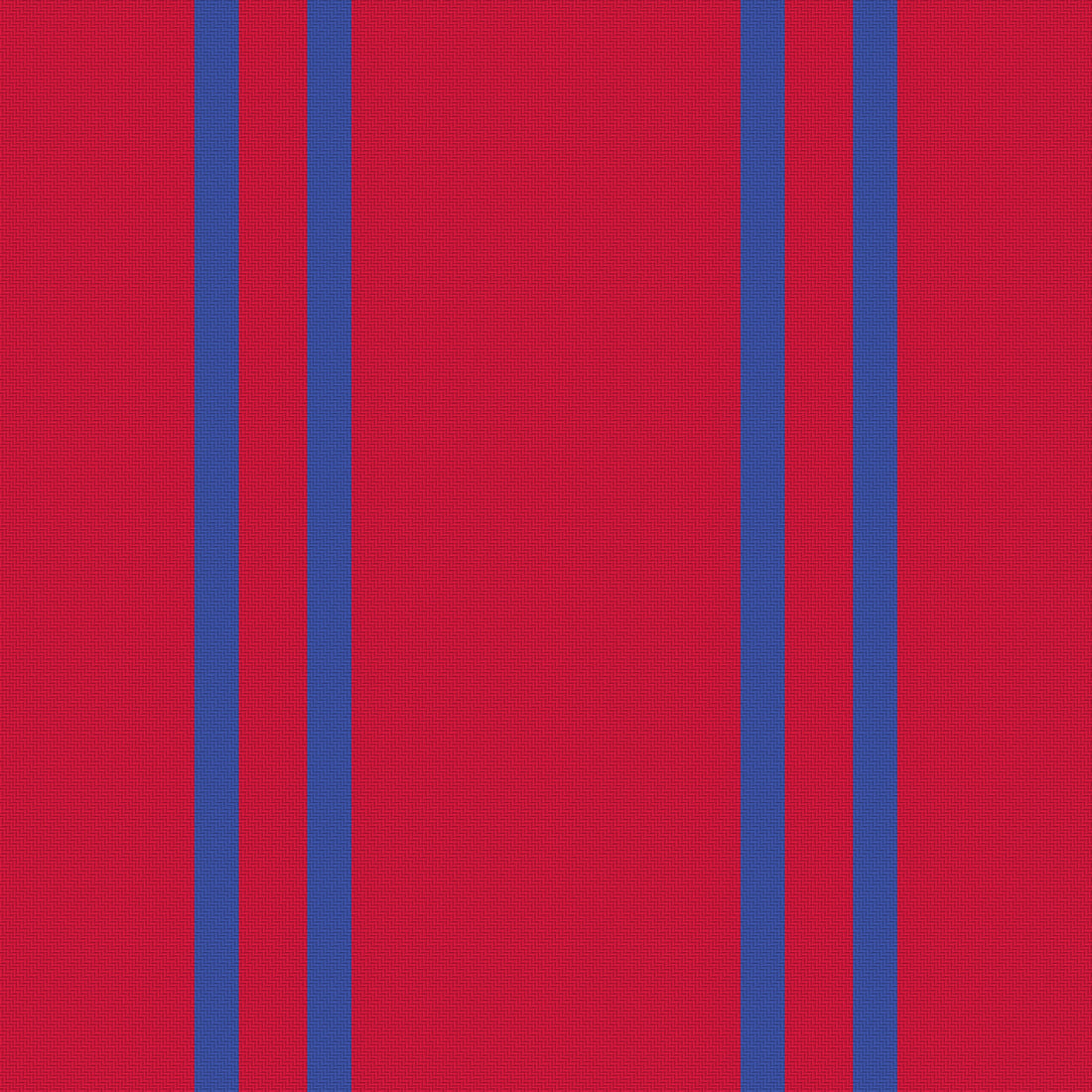Deep Red, Royal Blue & White — Double Track — Full pattern