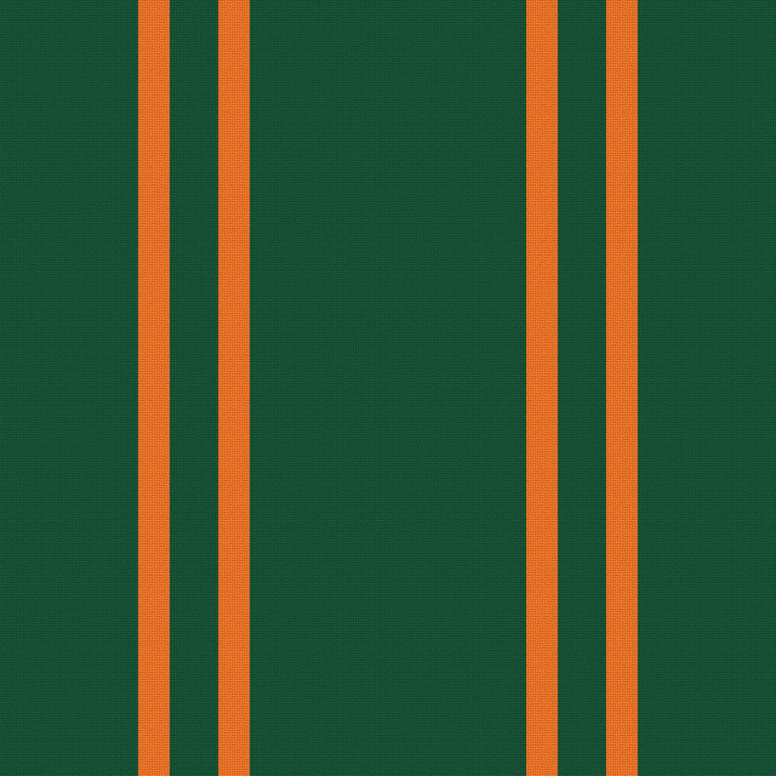 Deep Green, Orange & White — Double Track — Full pattern