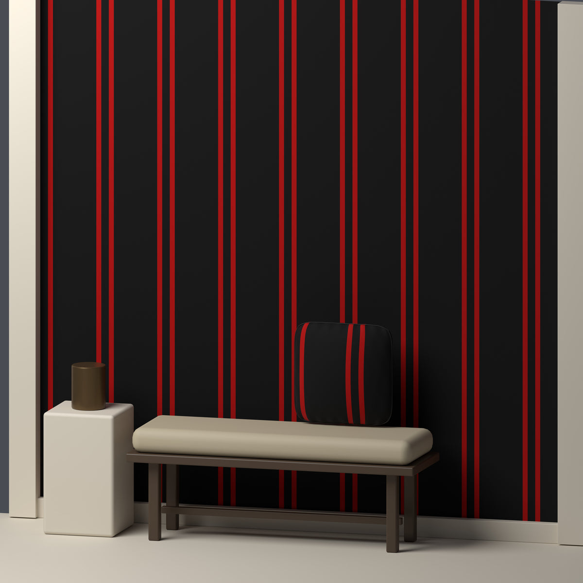Near Black, Deep Red & White — Double Track — In a room