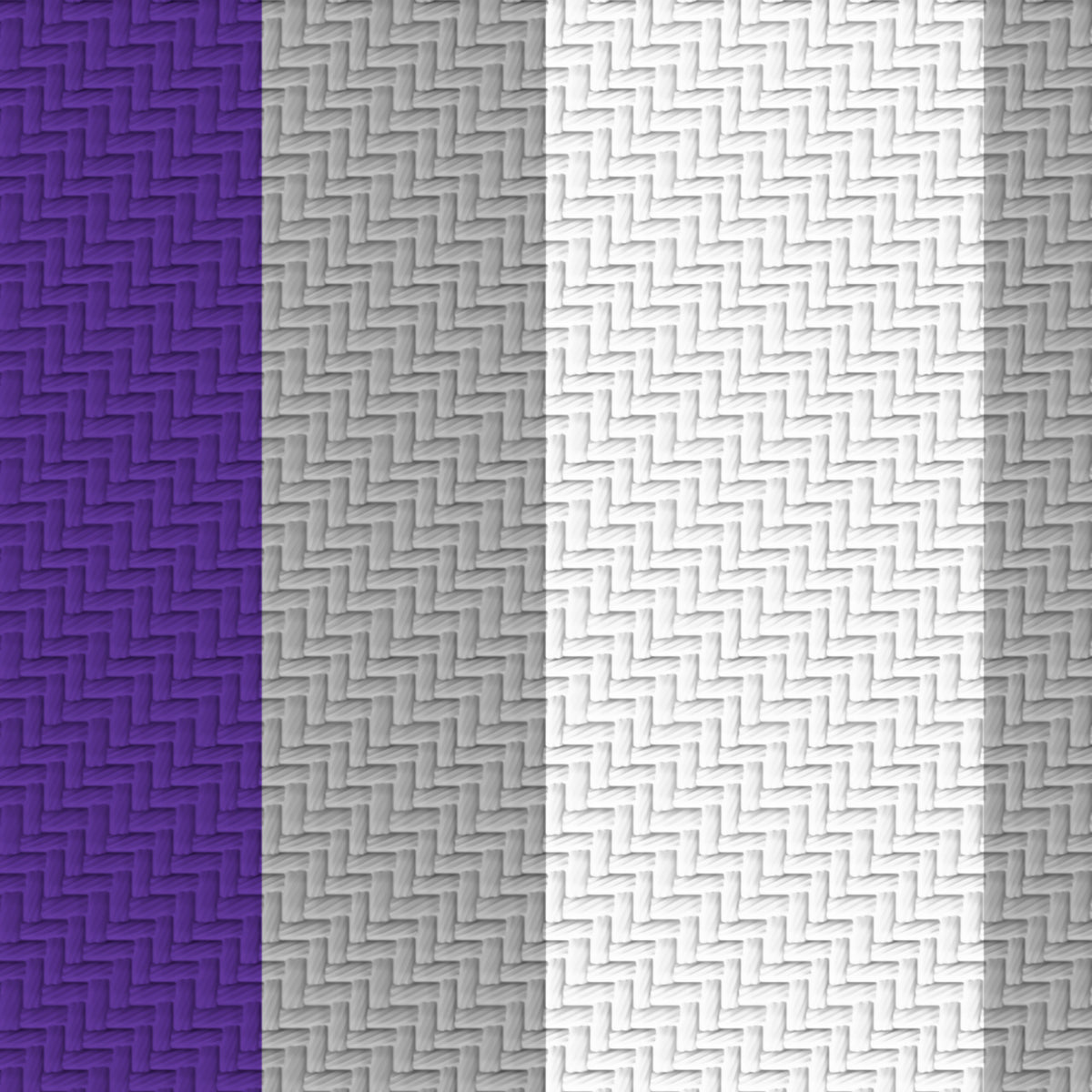 Royal Purple, Silver Gray & White — Double Track Trio — Pattern detail