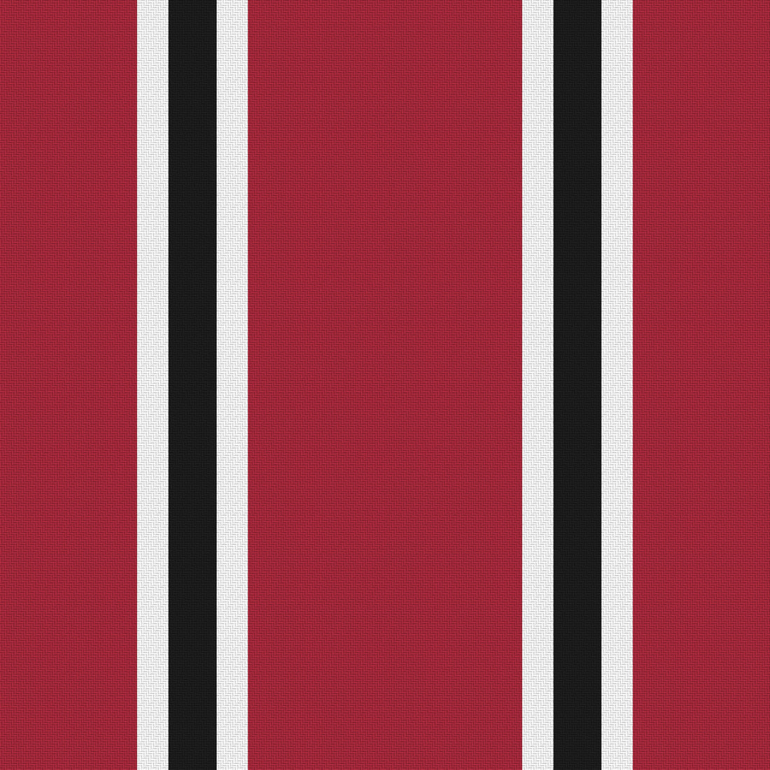 Cardinal, White & Near Black — Double Track Trio — Full pattern