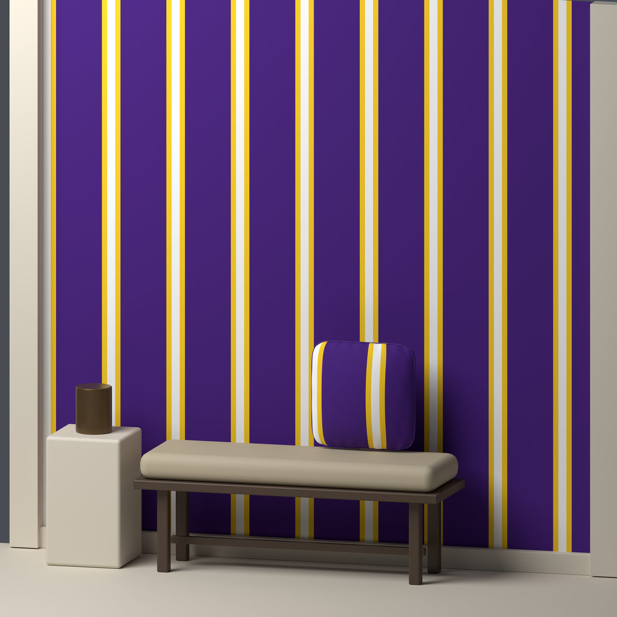 Purple, Golden Yellow & White — Double Track Trio — In a room