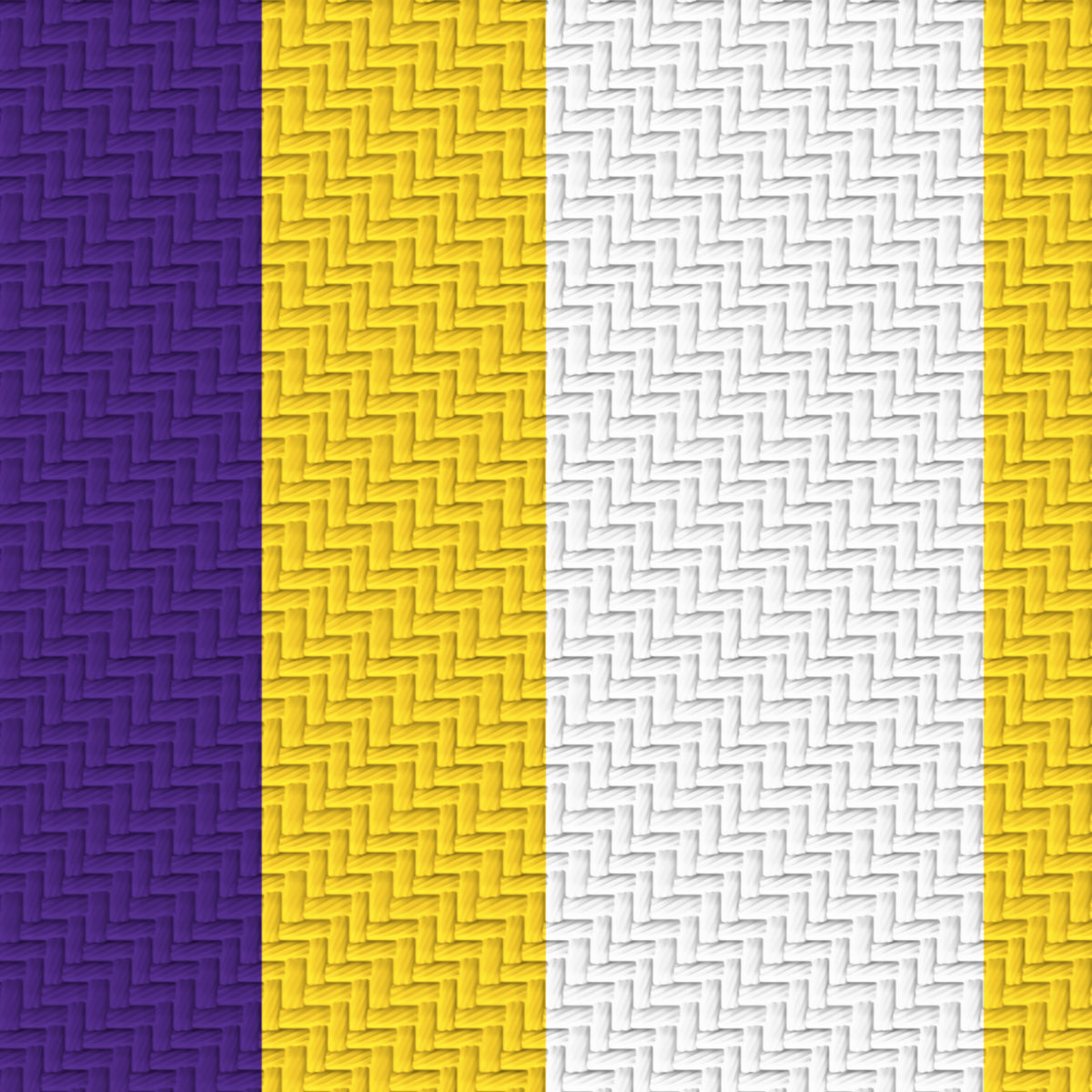 Purple, Golden Yellow & White — Double Track Trio — Pattern detail