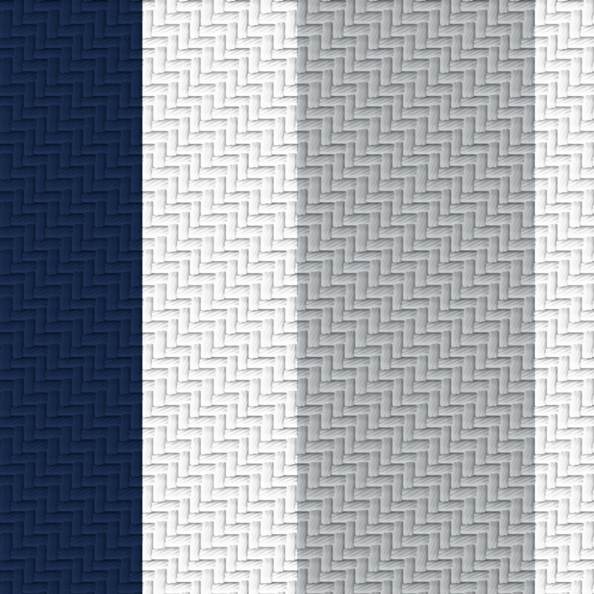 Deep Navy, White & Silver Gray — Double Track Trio — Pattern detail