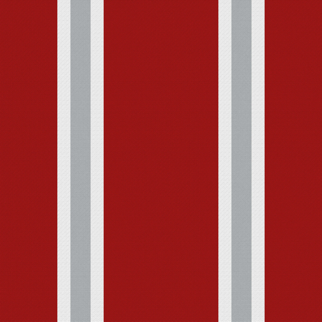 Deep Red, White & Silver Gray — Double Track Trio — Full pattern
